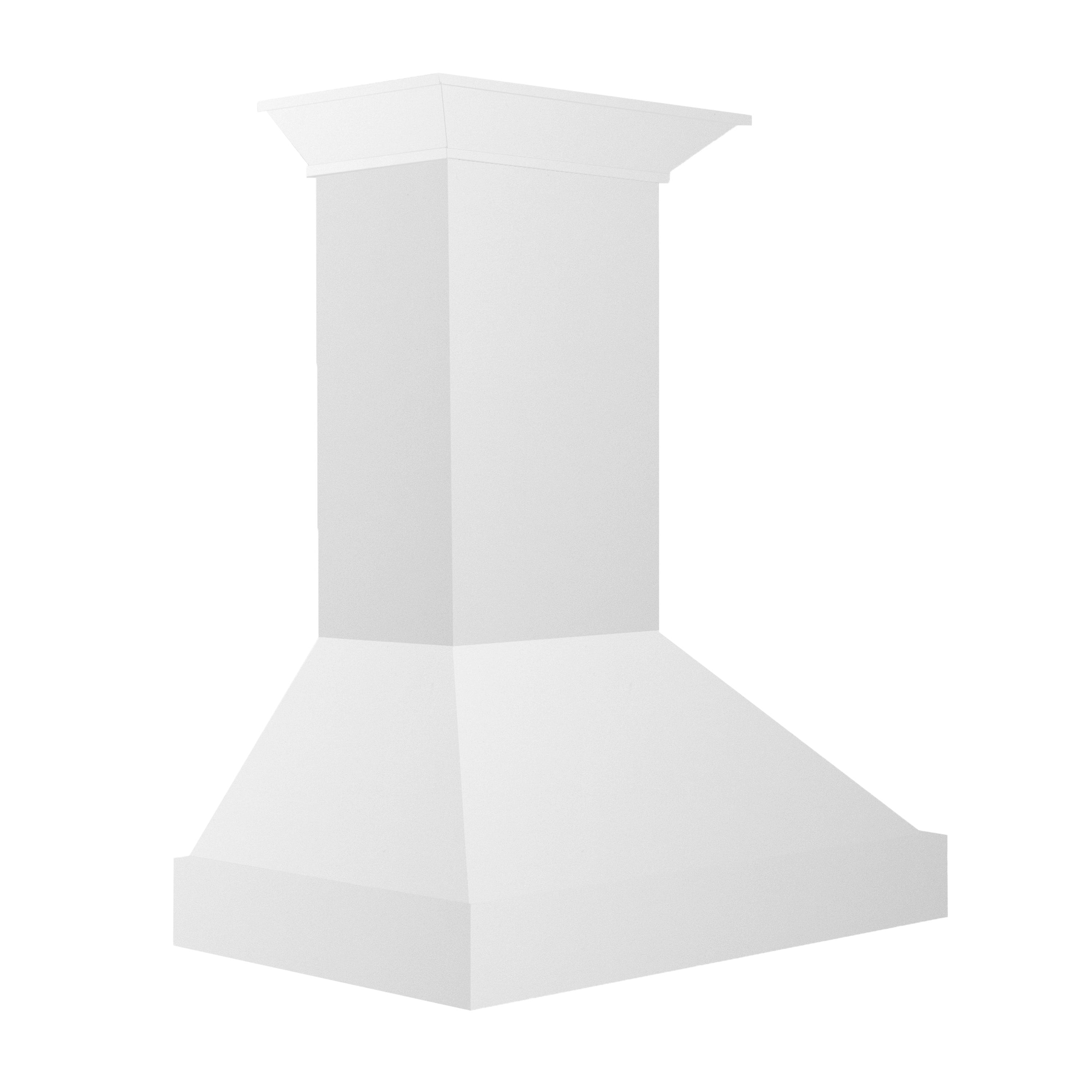 ZLINE 36 in. Wall Mount Range Hood 400 CFM Convertible Wooden Bright White Finish (KBWW-36)