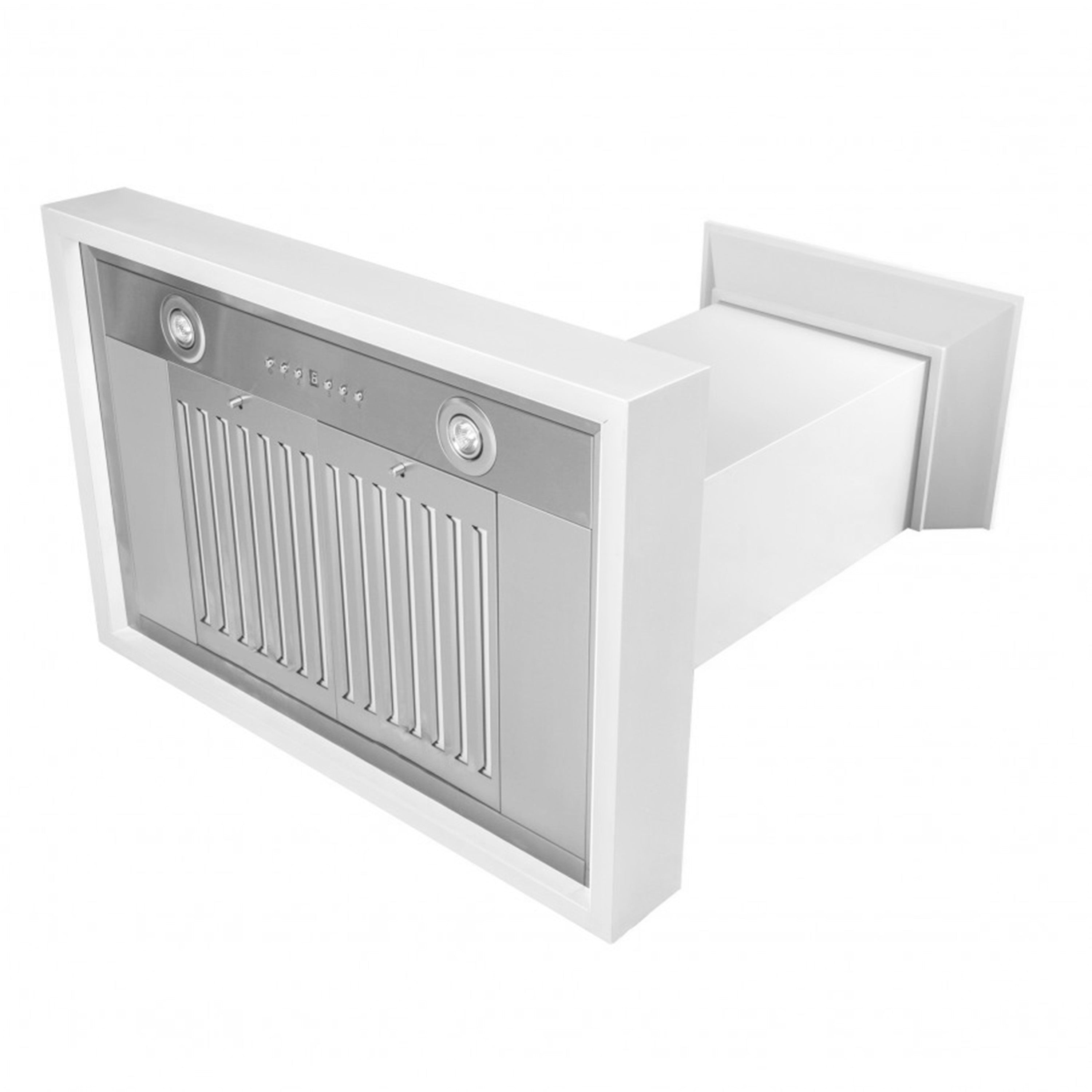 ZLINE 36 in. Wall Mount Range Hood 400 CFM Convertible Wooden Bright White Finish (KBWW-36)