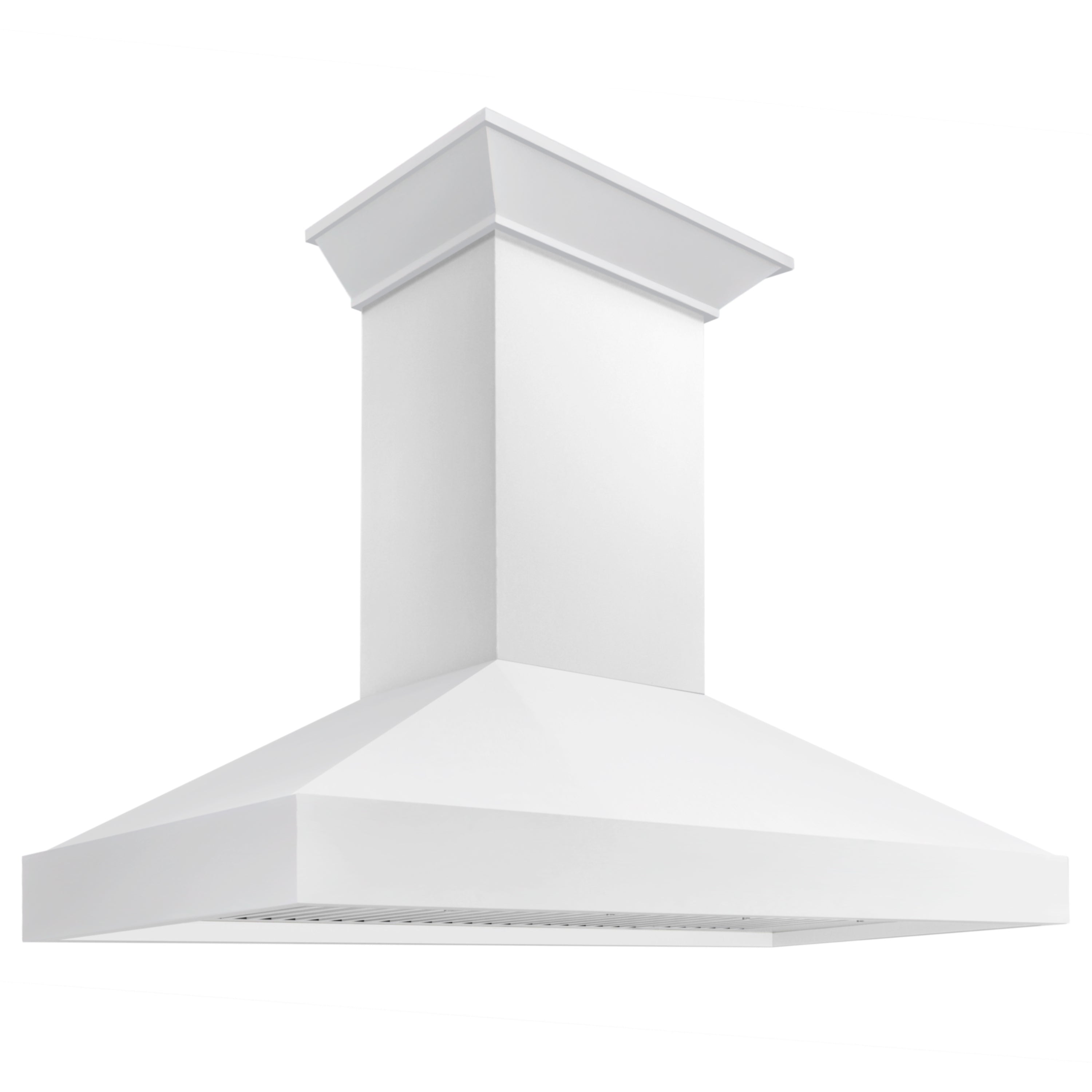ZLINE 48 in. Wall Mount Range Hood 400 CFM Convertible Wooden Smooth Bright White Finish (KBWW-48)