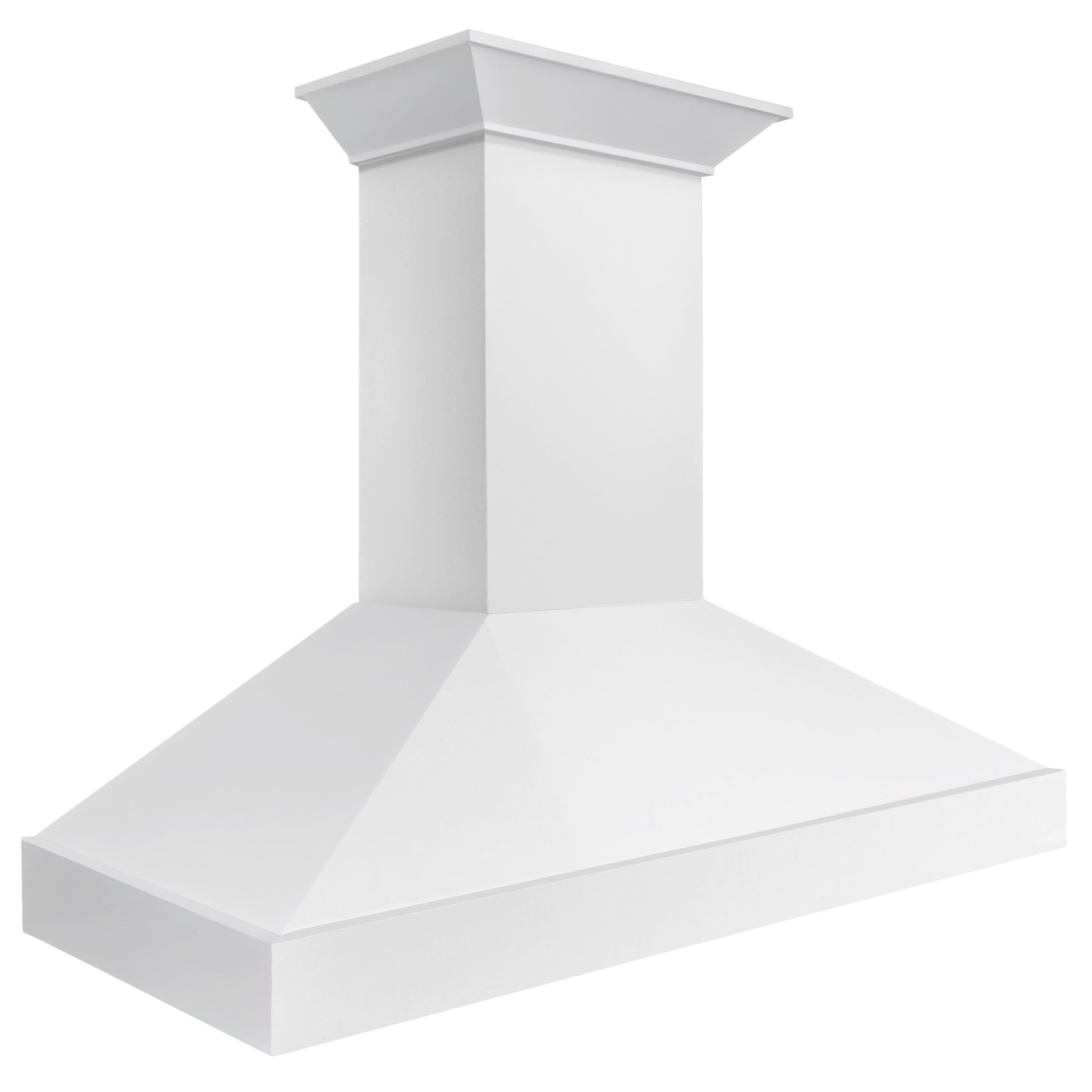 ZLINE 48 in. Wall Mount Range Hood 400 CFM Convertible Wooden Smooth Bright White Finish (KBWW-48)