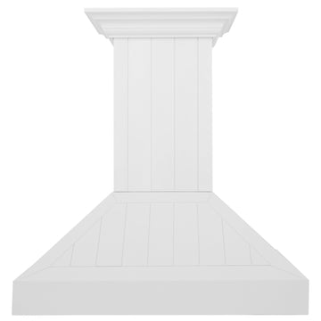 ZLINE 30 in. Wall Mount Range Hood 400 CFM Convertible Wooden Shiplap Bright White Finish (KPWW-30)