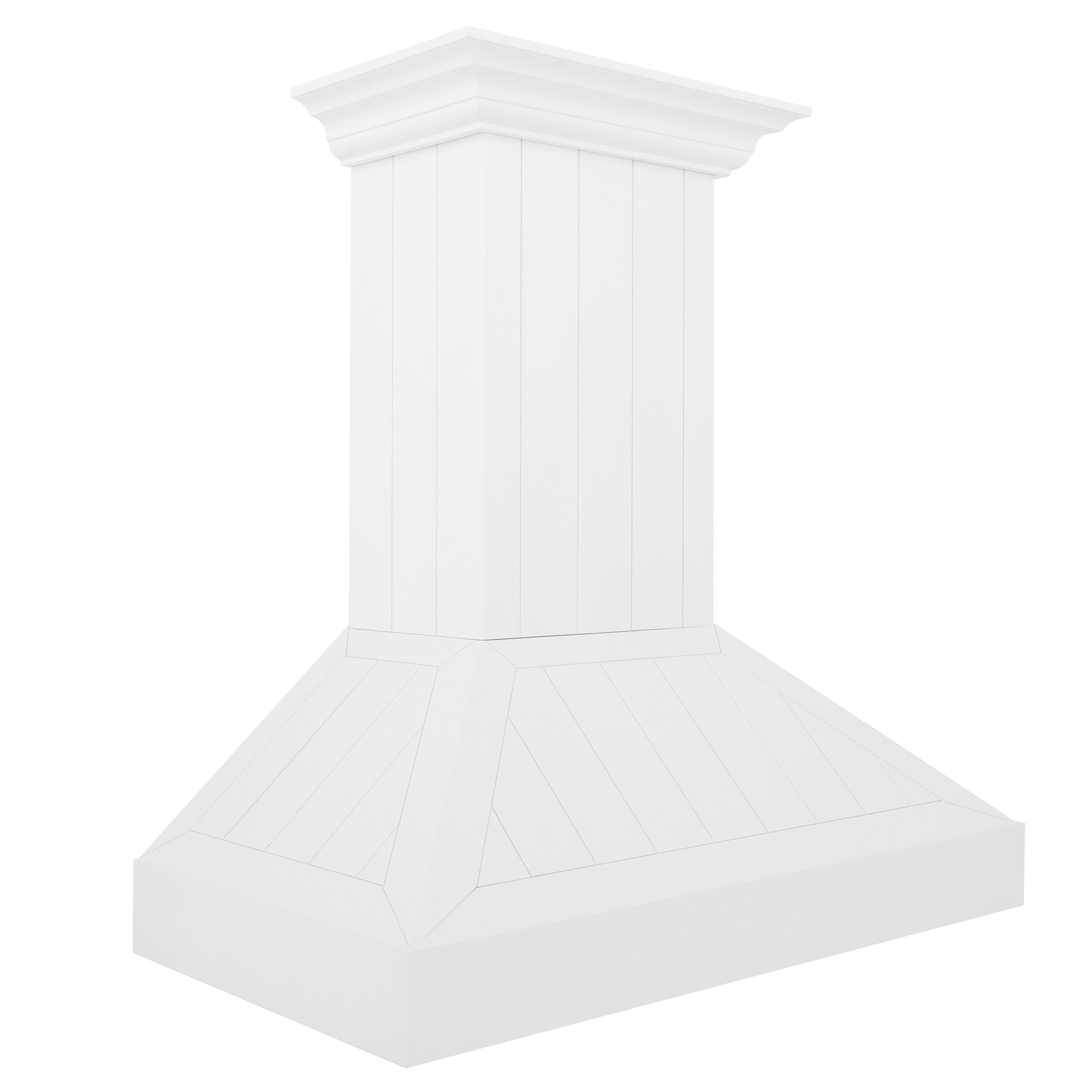 ZLINE 36 in. Wooden Wall Mount Range Hood 400 CFM Convertible Shiplap Bright White (KPWW-36)