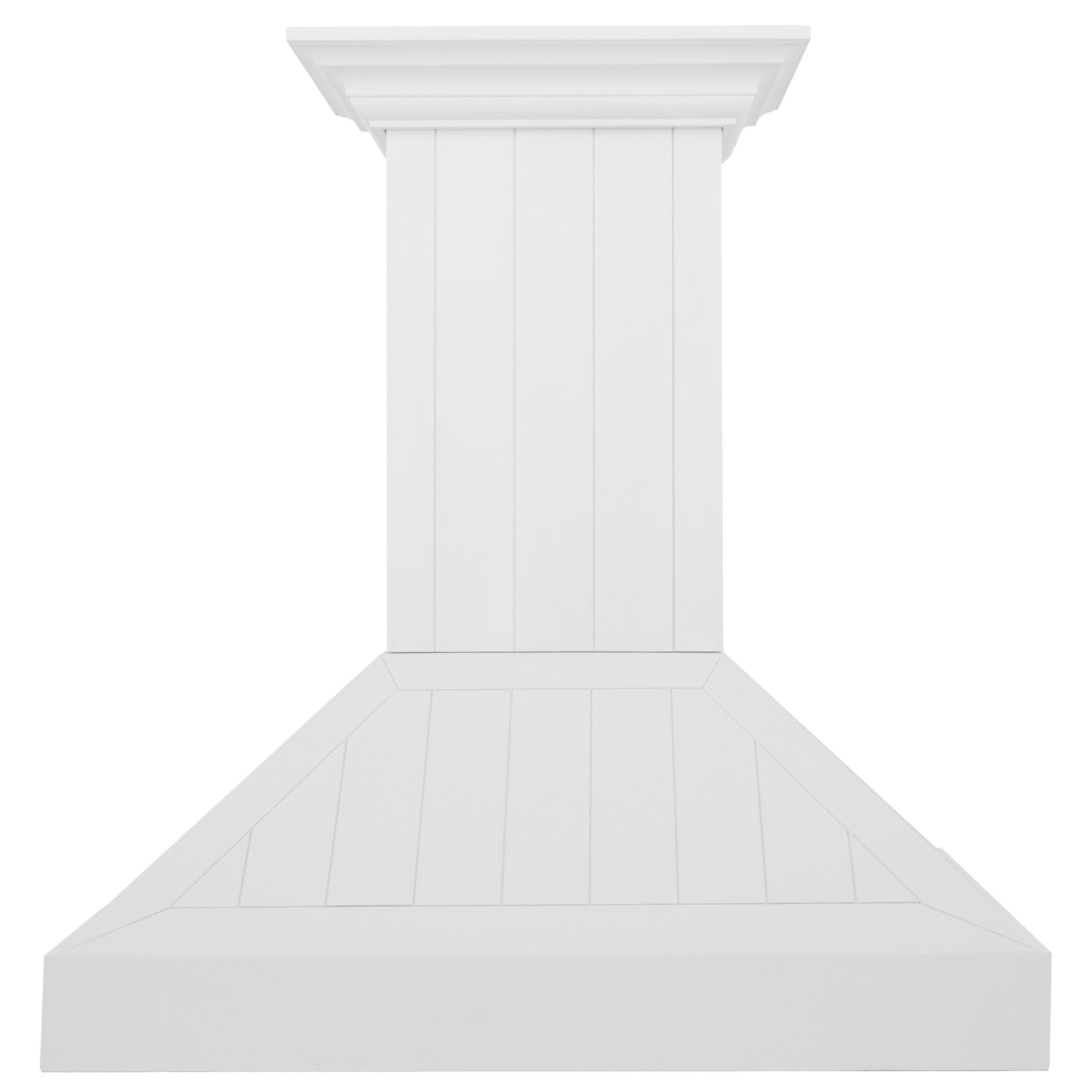 ZLINE 36 in. Wooden Wall Mount Range Hood 400 CFM Convertible Shiplap Bright White (KPWW-36)