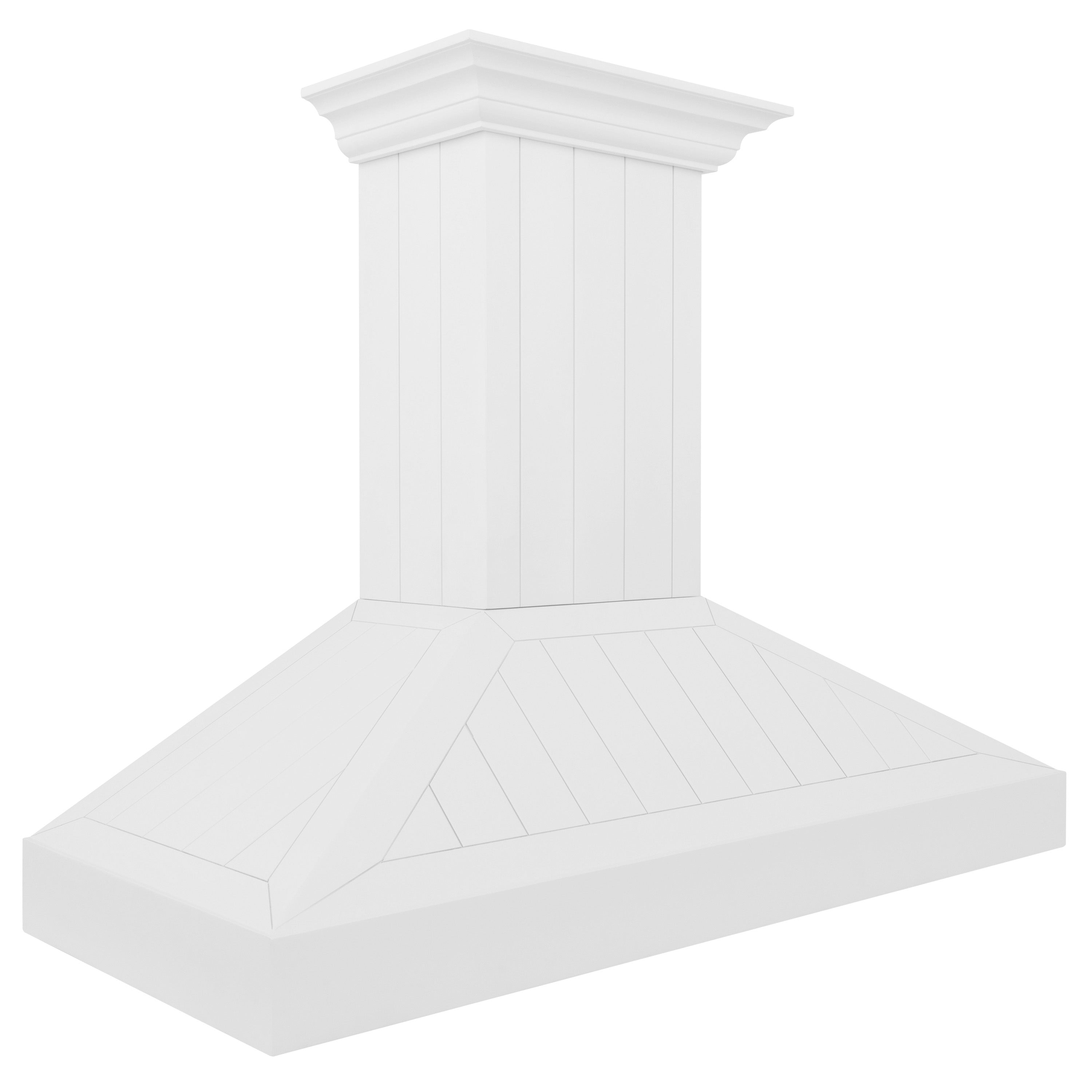 ZLINE 48 in. Wall Mount Range Hood, 400 CFM, Convertible, Wooden Shiplap Bright White Finish (KPWW-48)