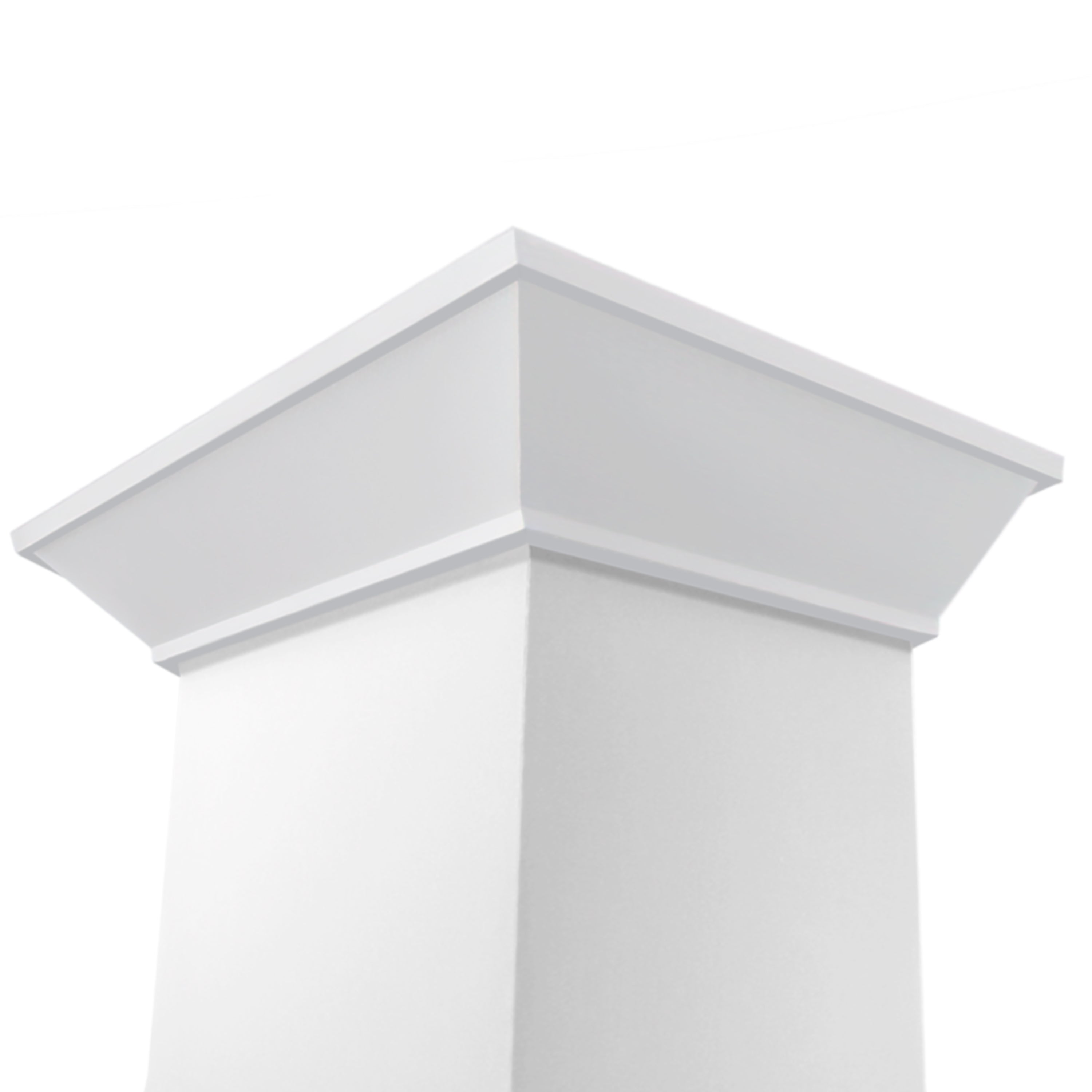 ZLINE 48 in. Wall Mount Range Hood 400 CFM Convertible Wooden Smooth Bright White Finish (KBWW-48)