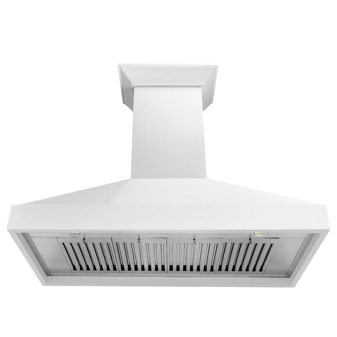ZLINE 48 in. Wall Mount Range Hood 400 CFM Convertible Wooden Smooth Bright White Finish (KBWW-48)