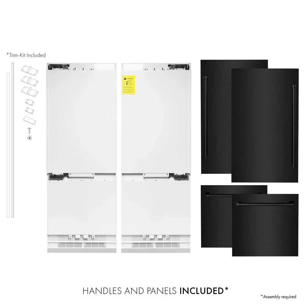 ZLINE 60-Inch Built-In Refrigerator 32.2 cu. ft. Black Stainless Steel Internal Water & Ice Dispenser (RBIV-BS-60)