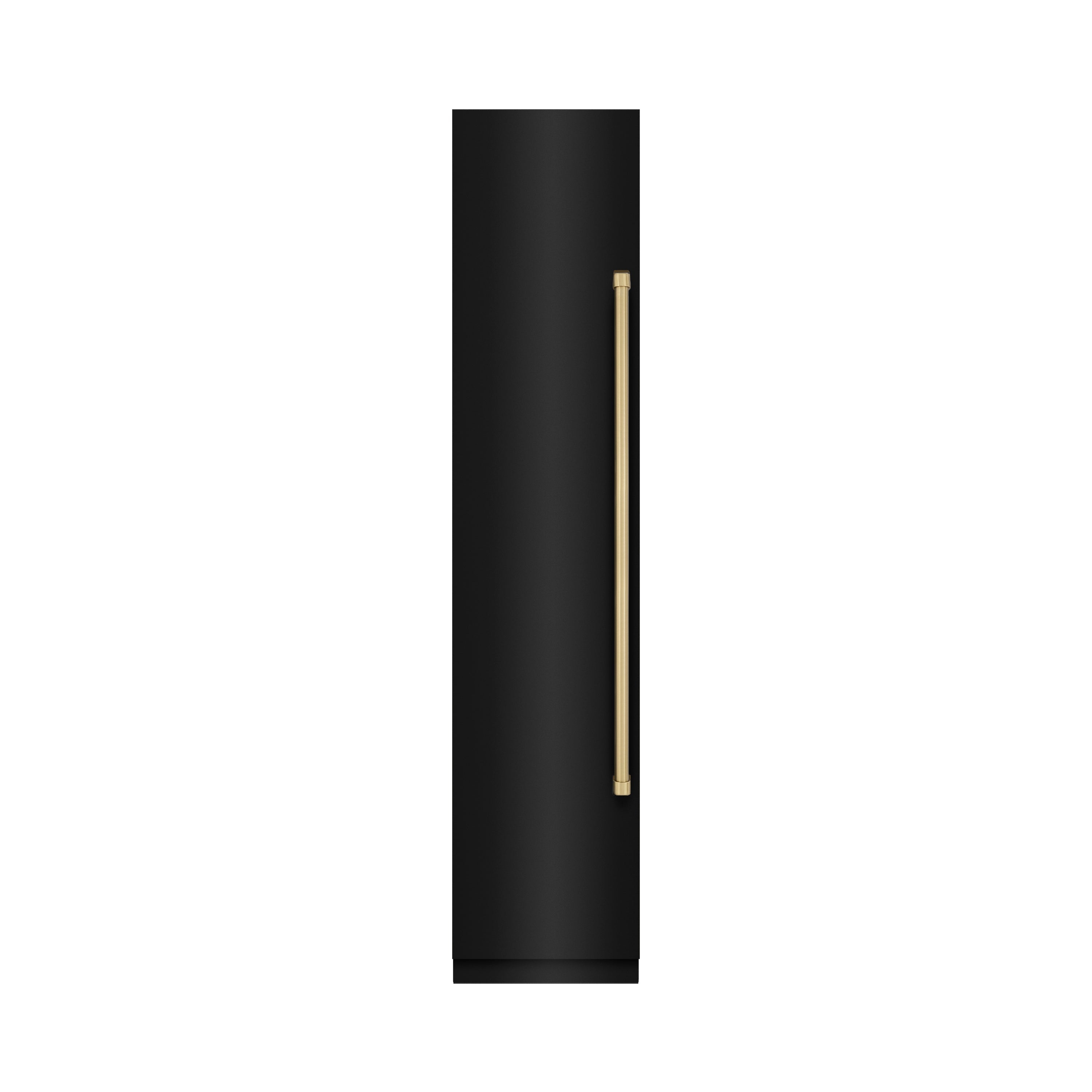 ZLINE Autograph 18" 8.6 cu. ft. Left Hinge Column Freezer in Black Stainless Steel with Graphite Gray Interior and Champagne Bronze Accents, RCFVLZ-BS-18-CB