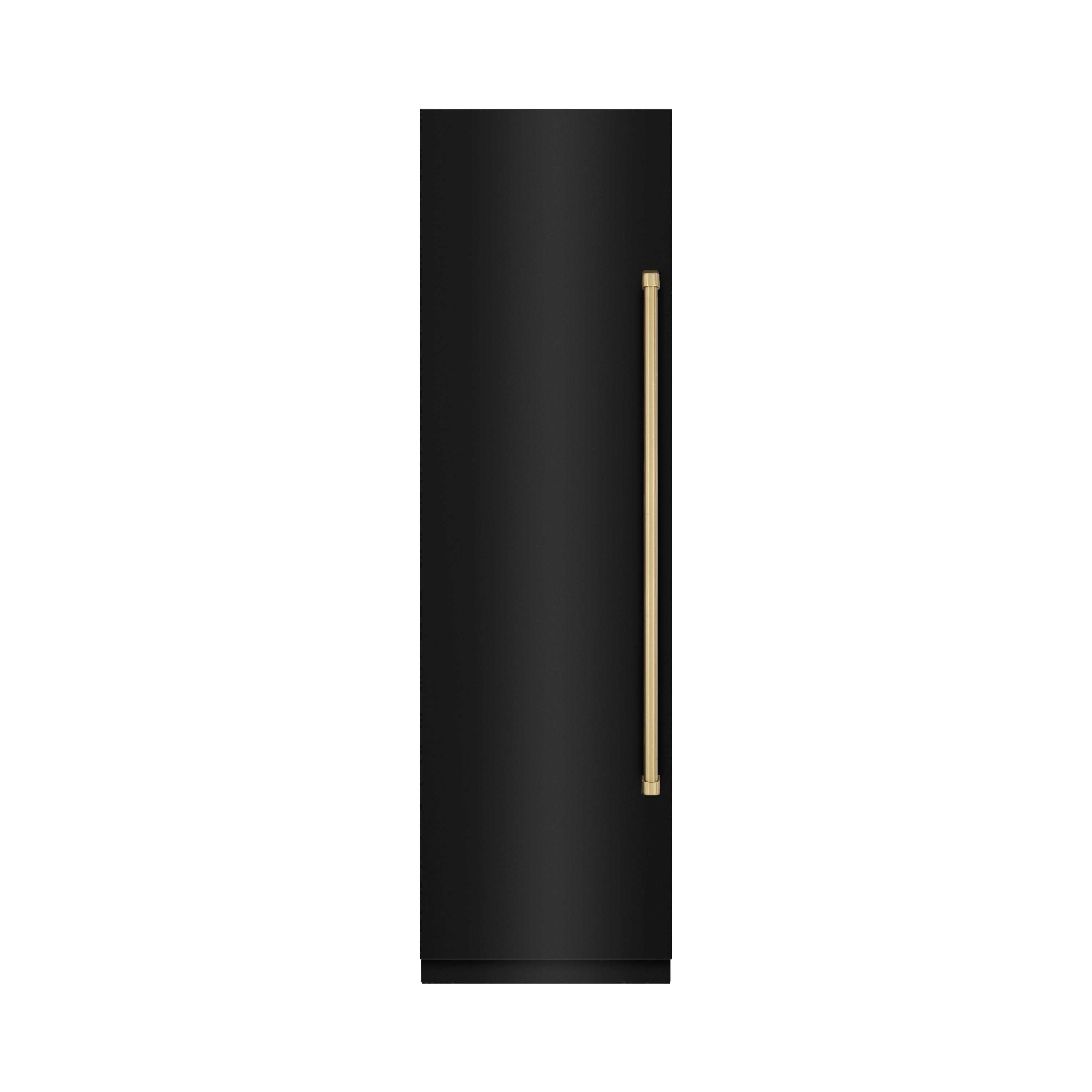 ZLINE Autograph 24" 12.4 cu. ft. Column Freezer in Black Stainless Steel with Graphite Gray Interior and Champagne Bronze Accents, RCFVZ-BS-24-CB