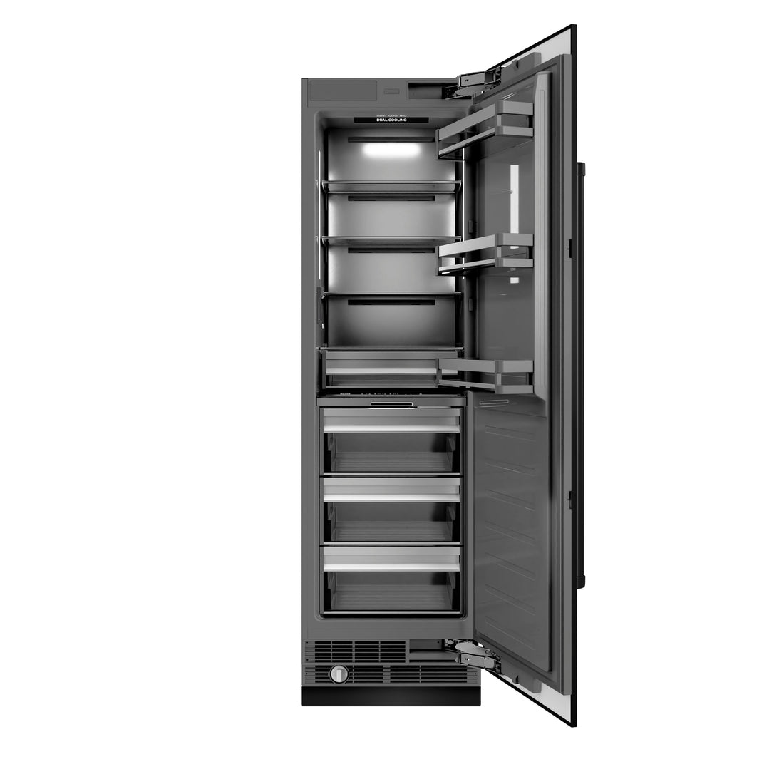 ZLINE 24 in. Column Refrigerator, 12.5 Cu. Ft., Black Stainless Steel with Graphite Gray Interior (RCRV-BS-24)
