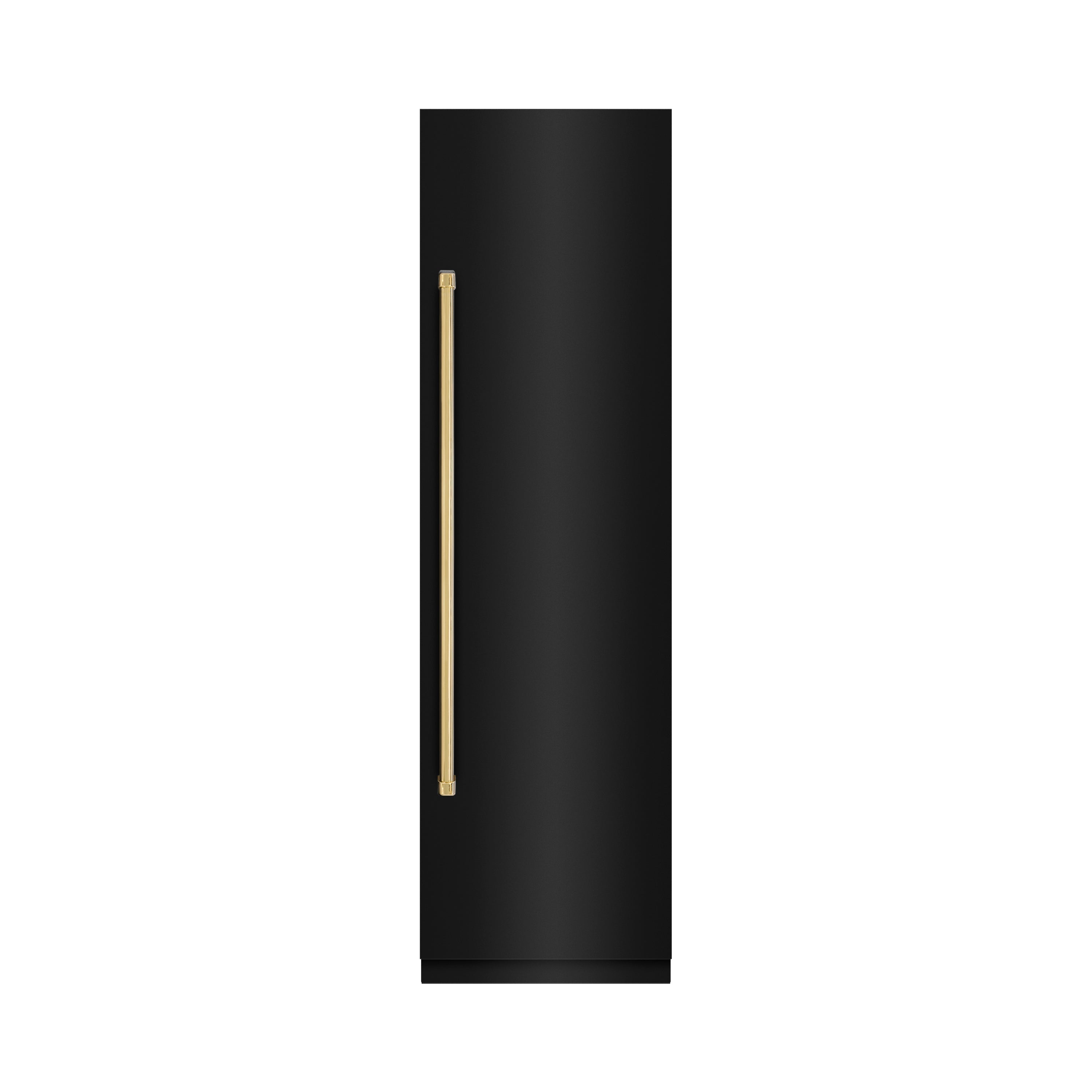 ZLINE 24 in. Column Refrigerator 12.5 cu. ft. Black Stainless Steel with Graphite Gray Interior and Polished Gold Accents (RCRVZ-BS-24-G)