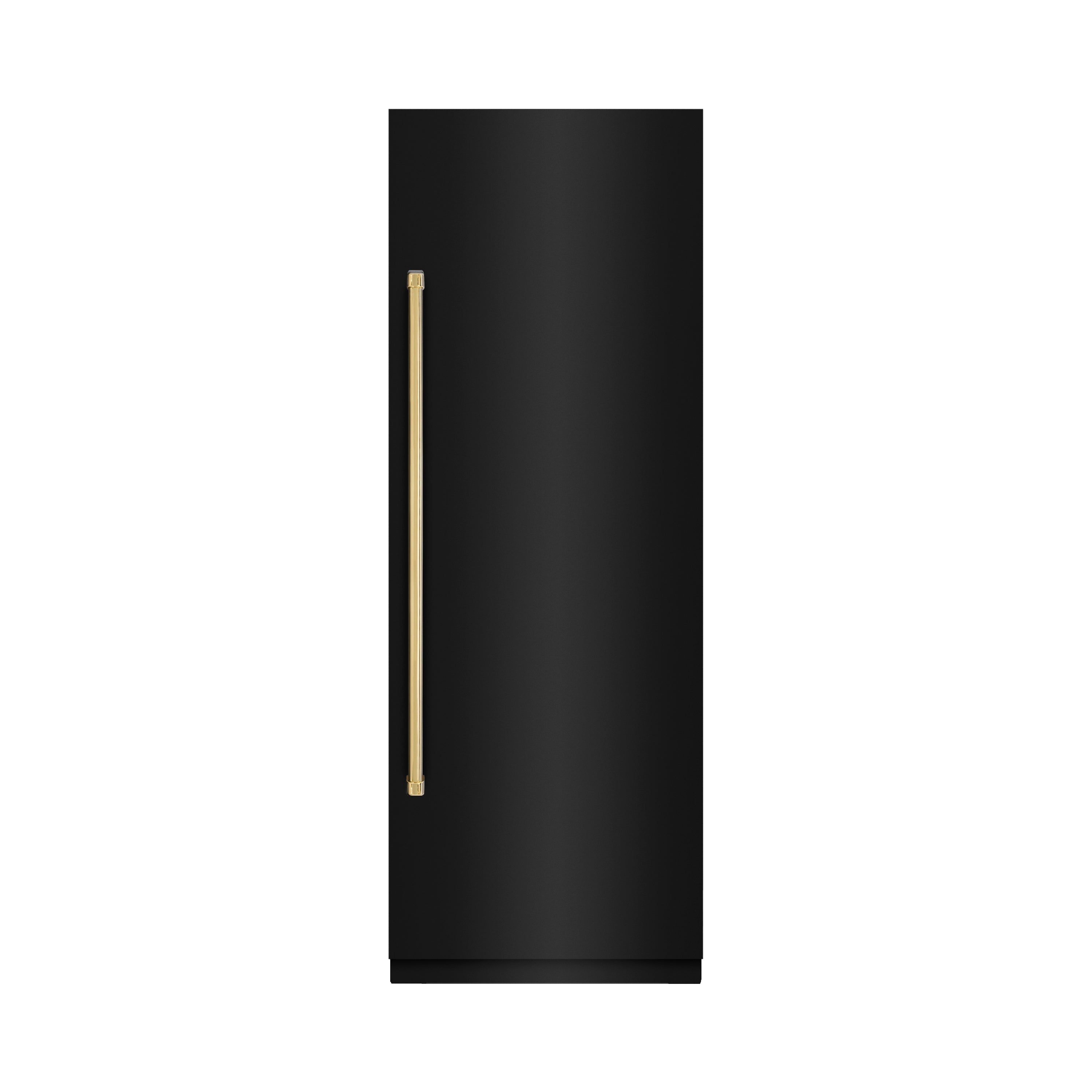 ZLINE 30 in. Column Refrigerator 16.7 cu. ft. Black Stainless Steel Graphite Gray Interior Polished Gold Accents (RCRVZ-BS-30-G)