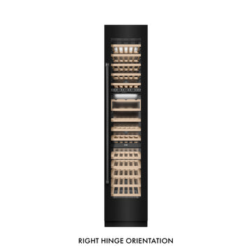 ZLINE 18" 9.0 cu. ft. Triple Zone 68 Bottle Right Hinge Column Wine Cooler in Black Stainless Steel, RCWVR-BS-18