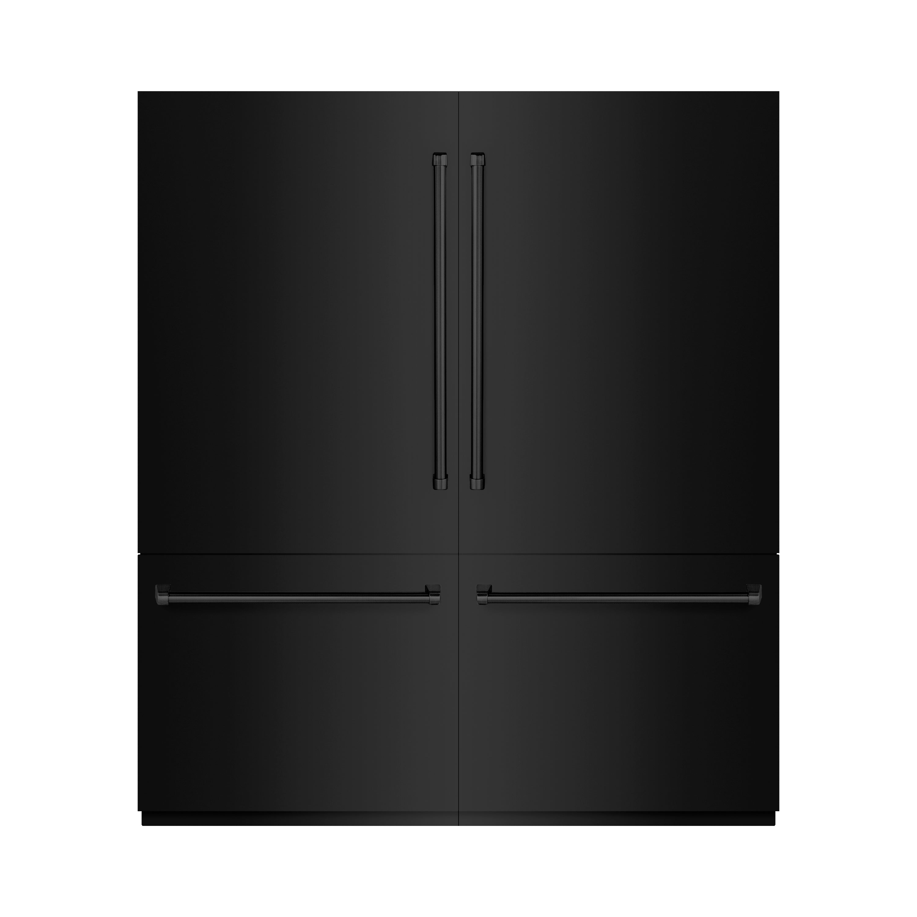 ZLINE 72 in. French Door Built-In Bottom Freezer Refrigerator 39.6 Cu. Ft. with Water Dispensers & Ice Makers Black Stainless Steel (RBIT-BS-72)