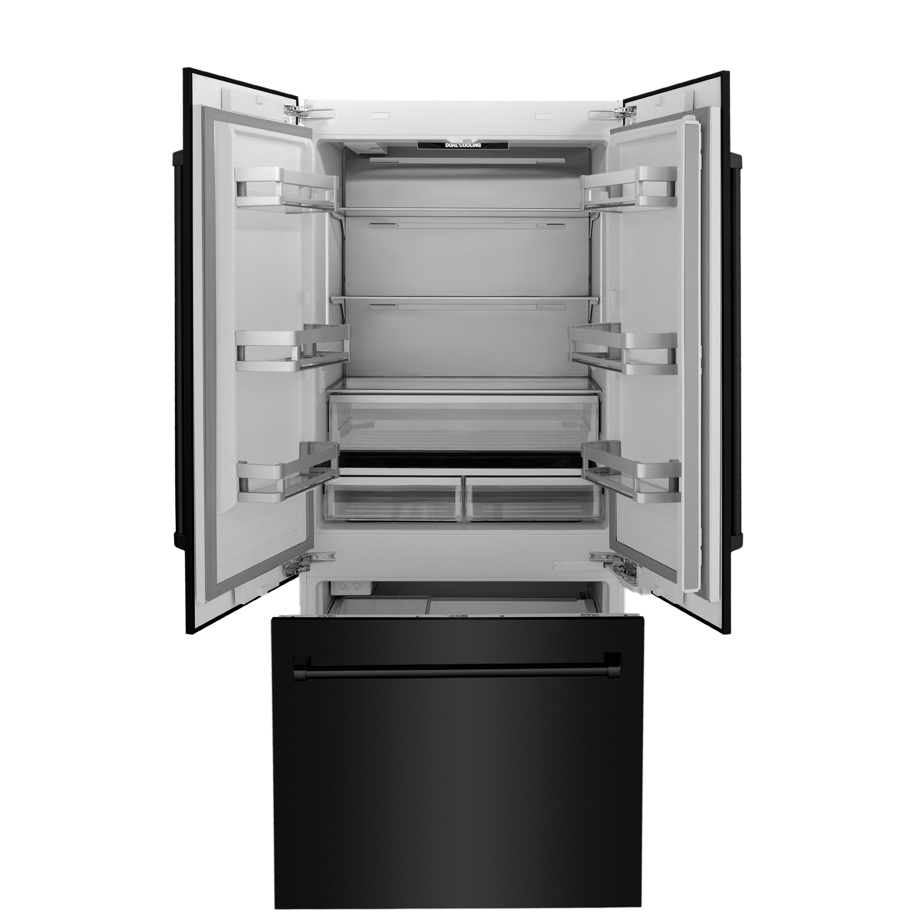 ZLINE 36 in. Built-In Refrigerator 19.6 cu. ft. Internal Water & Ice Dispenser Black Stainless Steel (RBIV-BS-36)