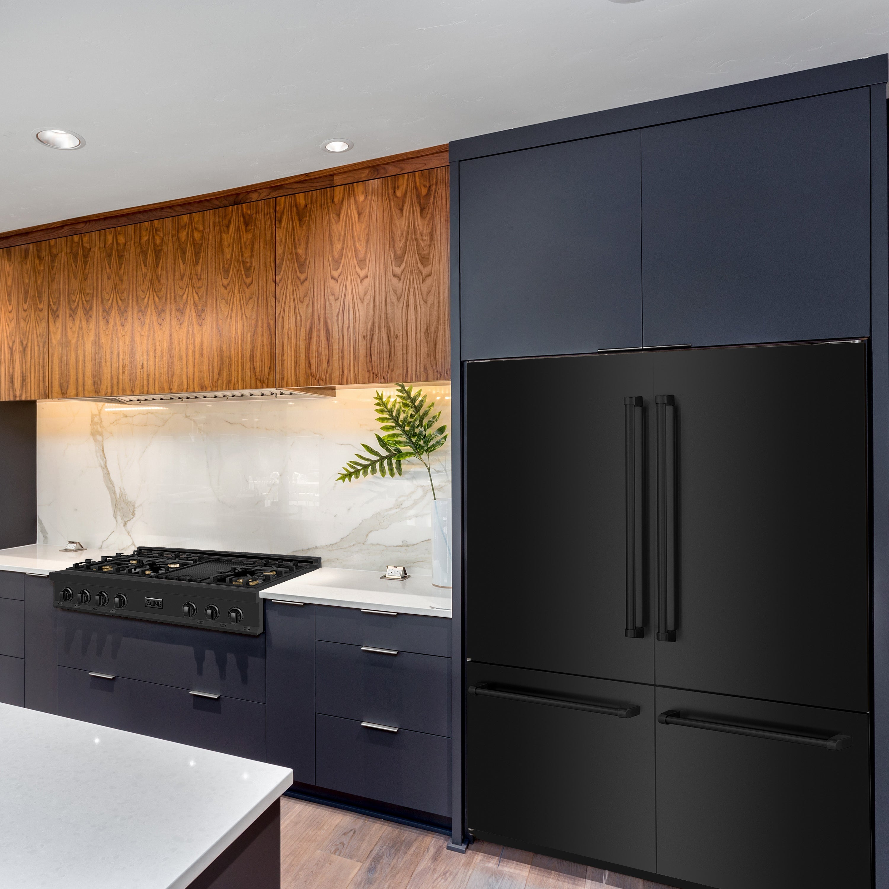 ZLINE 60-Inch Built-In Refrigerator 32.2 cu. ft. Black Stainless Steel Internal Water & Ice Dispenser (RBIV-BS-60)