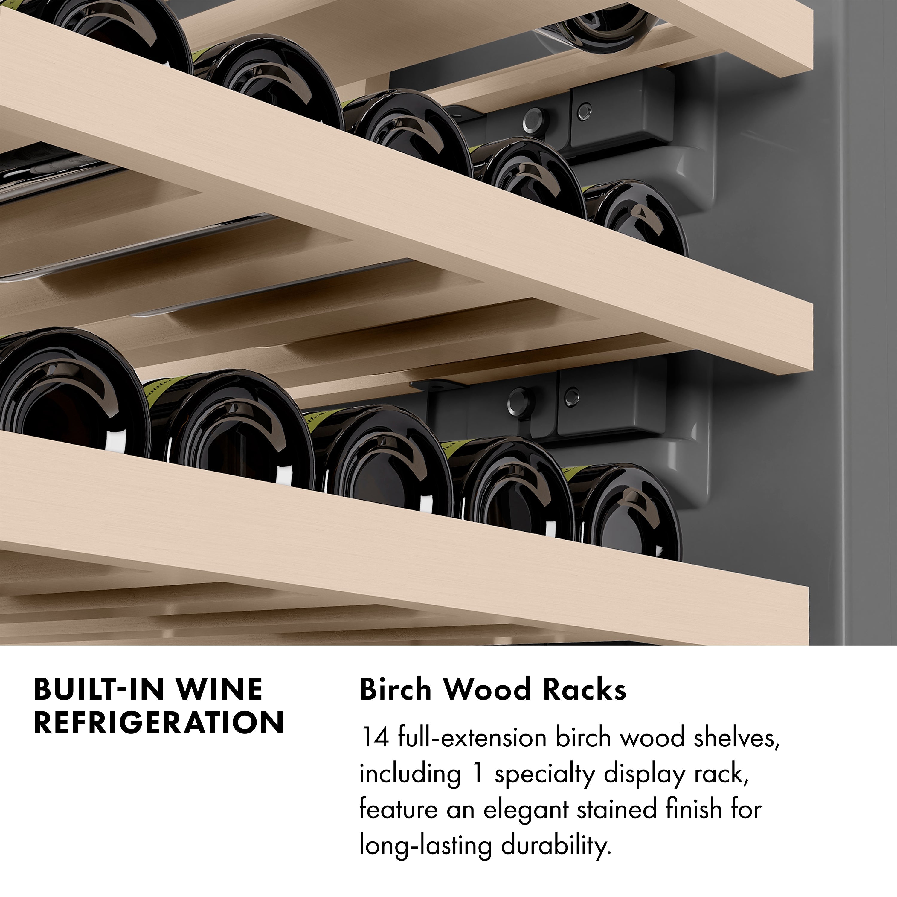 ZLINE Autograph 18" 9.0 cu. ft. Triple Zone 68 Bottle Right Hinge Column Wine Cooler in White Matte with Champagne Bronze Accents, RCWVRZ-WM-18-CB