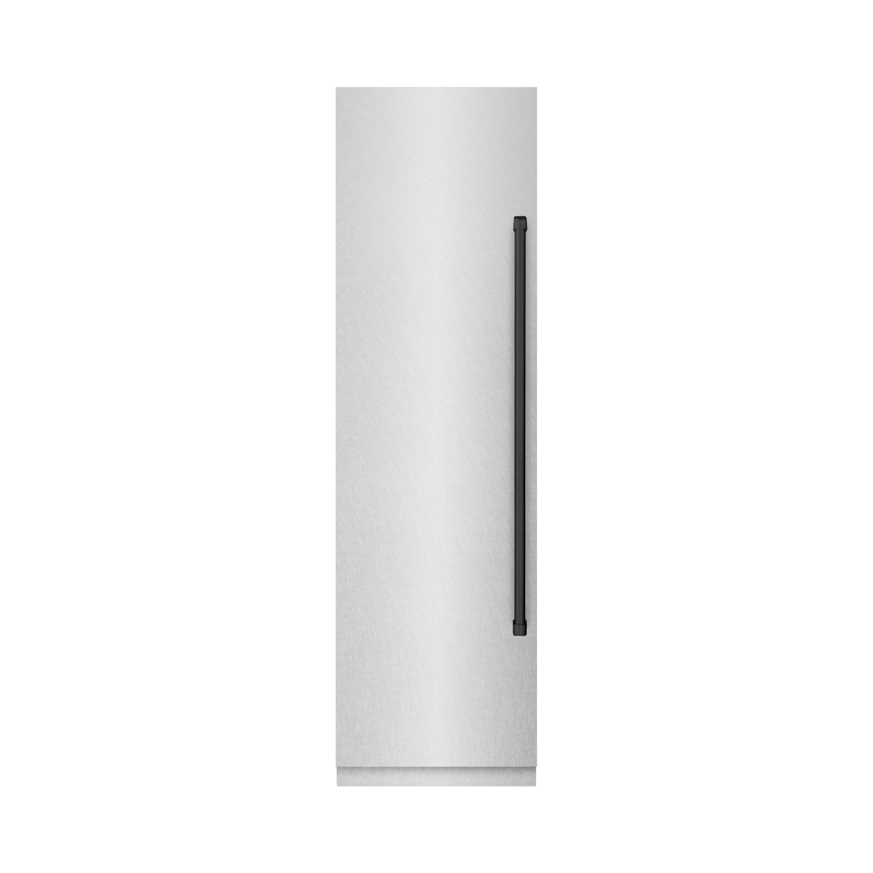 ZLINE Autograph 24" 12.4 cu. ft. Column Freezer in Satin Stainless Steel with Graphite Gray Interior and Matte Black Accents, RCFVZ-SN-24-MB