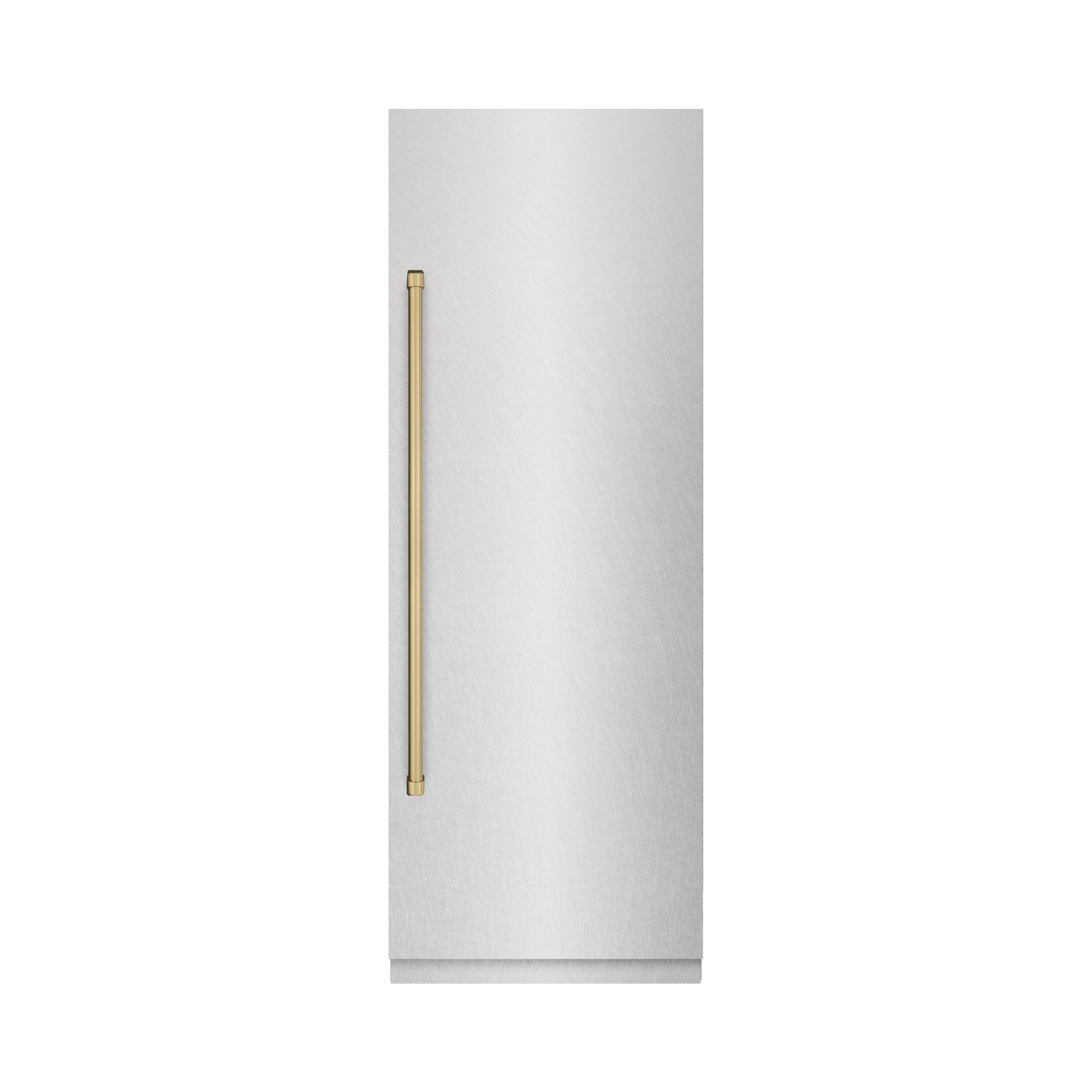 ZLINE 30 in. Column Refrigerator 16.7 Cu. Ft. Satin Stainless Steel, Graphite Gray Interior, Champagne Bronze Accents (RCRVZ-SN-30-CB)