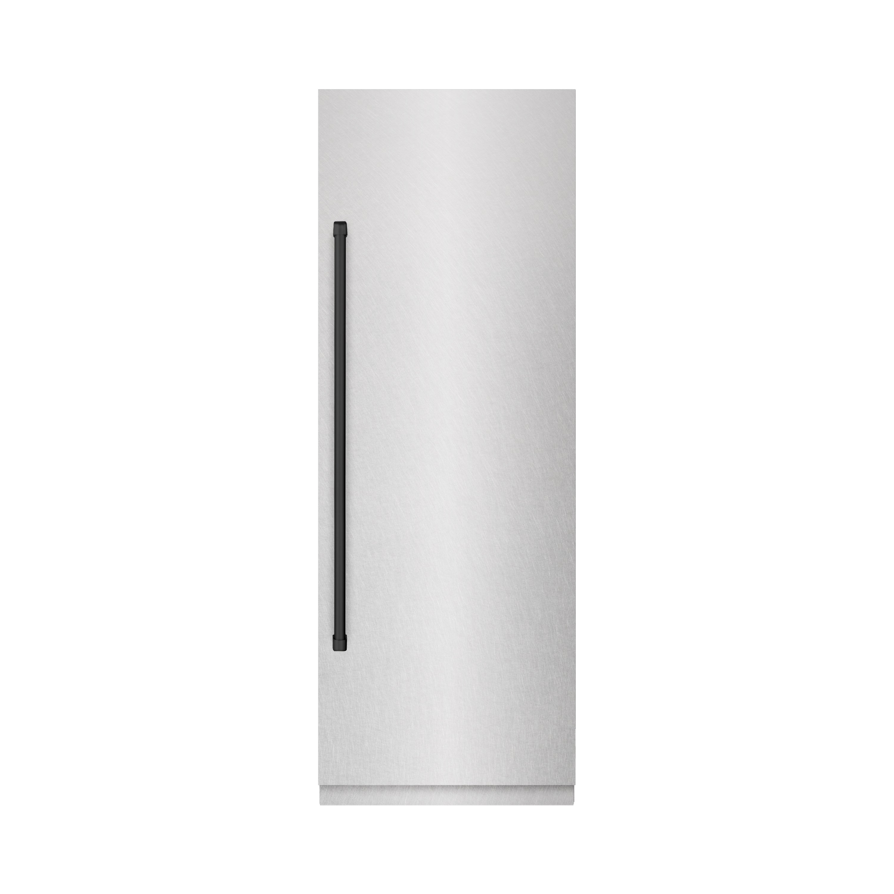 ZLINE 30 in. Column Refrigerator 16.7 cu. ft. Satin Stainless Steel Graphite Gray Interior Matte Black Accents (RCRVZ-SN-30-MB)