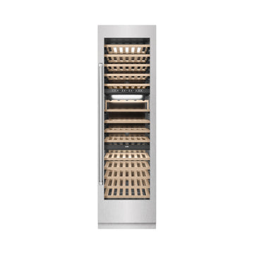 ZLINE 24" 12.4 cu. ft. Triple Zone 100 Bottle Column Wine Cooler in Satin Stainless Steel, RCWV-SN-24