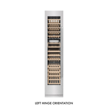 ZLINE 18" 9.0 cu. ft. Triple Zone 68 Bottle Left Hinge Column Wine Cooler in Satin Stainless Steel, RCWVL-SN-18