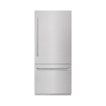 ZLINE 36 in. Built-In Bottom Freezer Refrigerator 19.8 Cu. Ft. with Water Dispenser & Ice Maker (RBIT-SN-36)