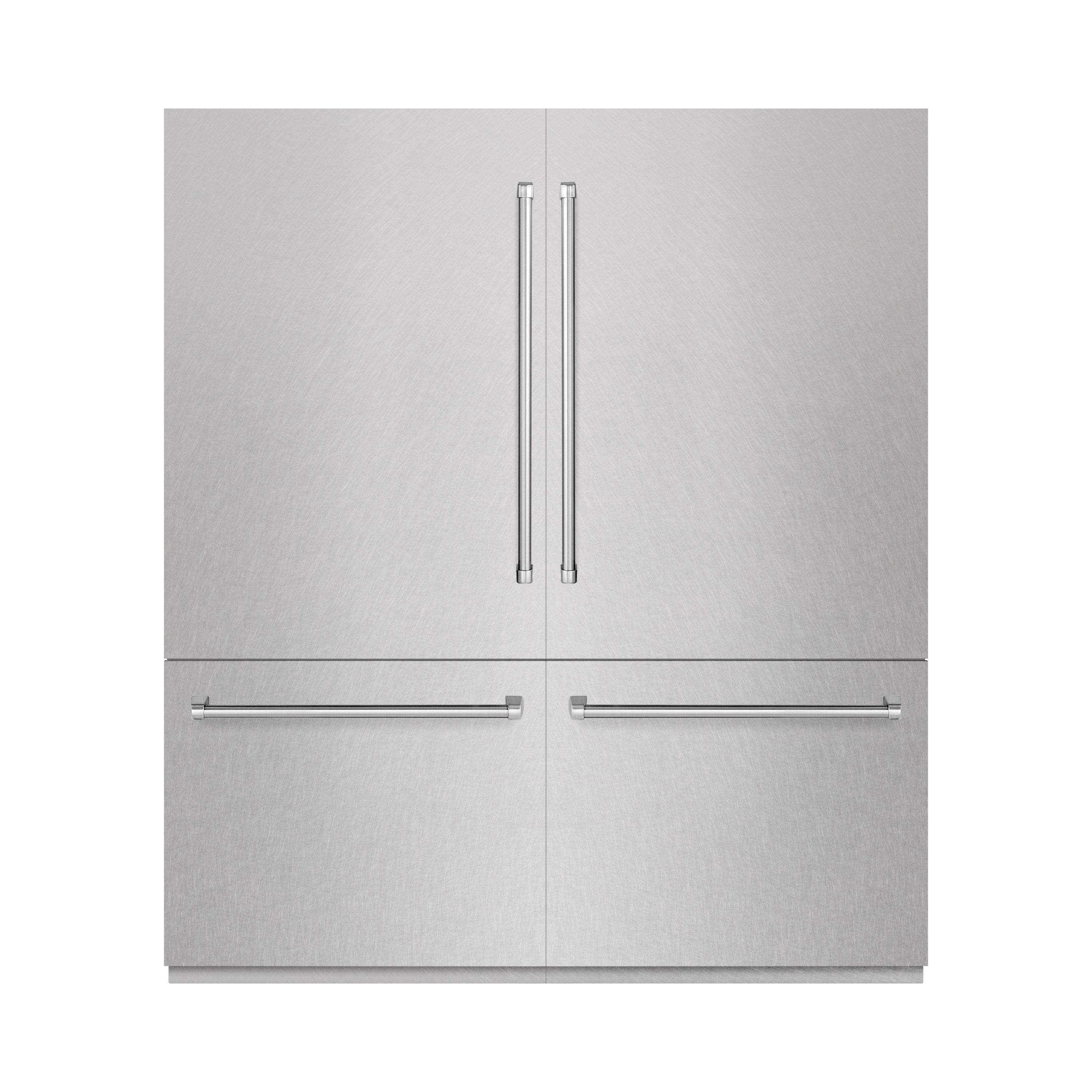 ZLINE 72 in. French Door Built-In Bottom Freezer Refrigerator 39.6 cu. ft. with Water Dispensers & Ice Makers Satin Stainless Steel (RBIT-SN-72)