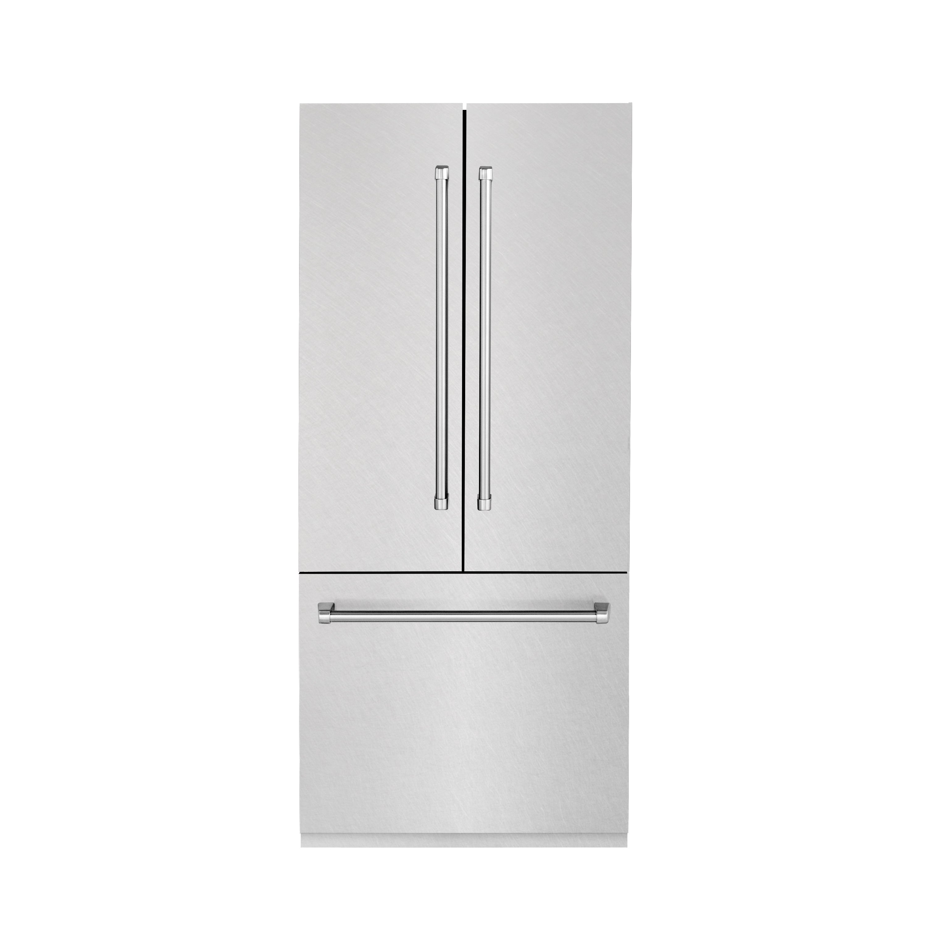 ZLINE 36-Inch Built-In French Door Refrigerator 19.6 Cu. Ft. Bottom Freezer with Water Dispenser & Ice Maker Satin Stainless Steel (RBIV-SN-36)