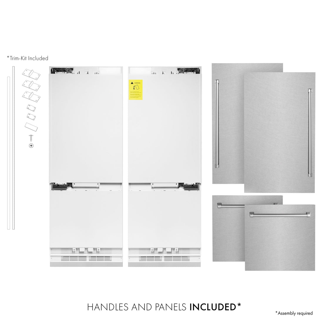 ZLINE 60-Inch Built-In French Door Refrigerator 32.2 cu. ft. Bottom Freezer with Water Dispenser & Ice Maker Satin Stainless Steel (RBIV-SN-60)