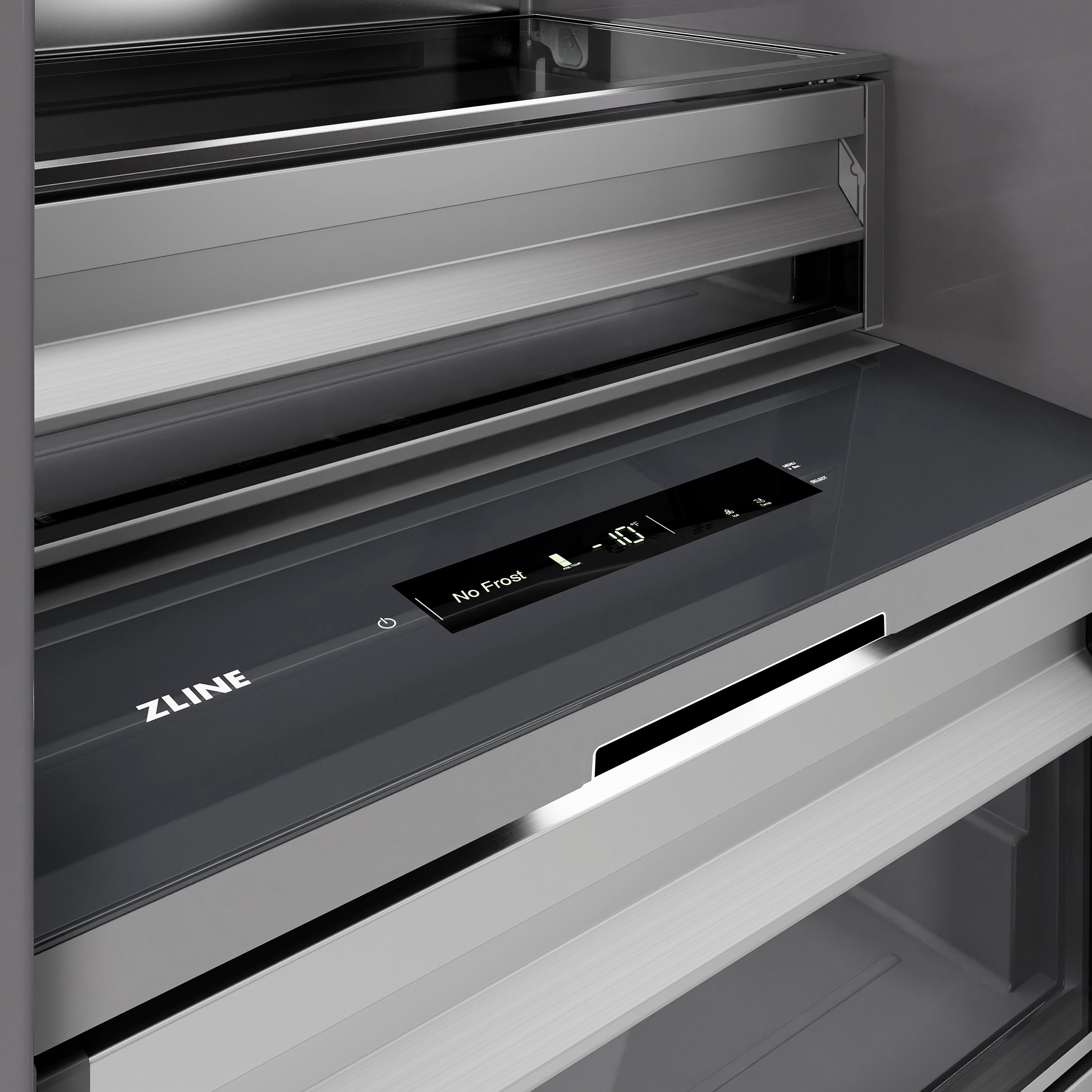 ZLINE 18" 8.6 cu. ft. Panel Ready Left Hinge Column Freezer with Graphite Gray Interior, RBCFVL-18