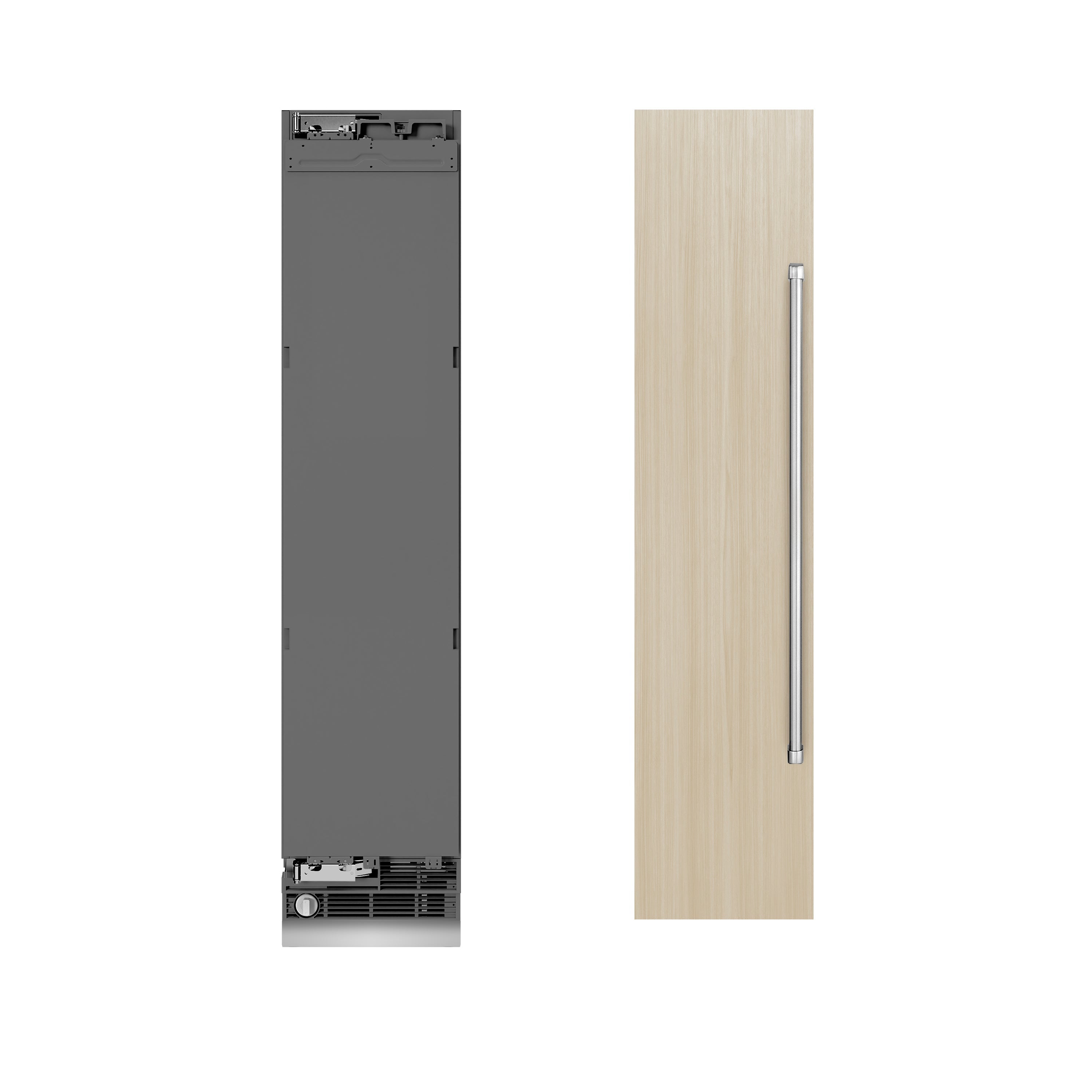 ZLINE 18" 8.6 cu. ft. Panel Ready Left Hinge Column Freezer with Graphite Gray Interior, RBCFVL-18