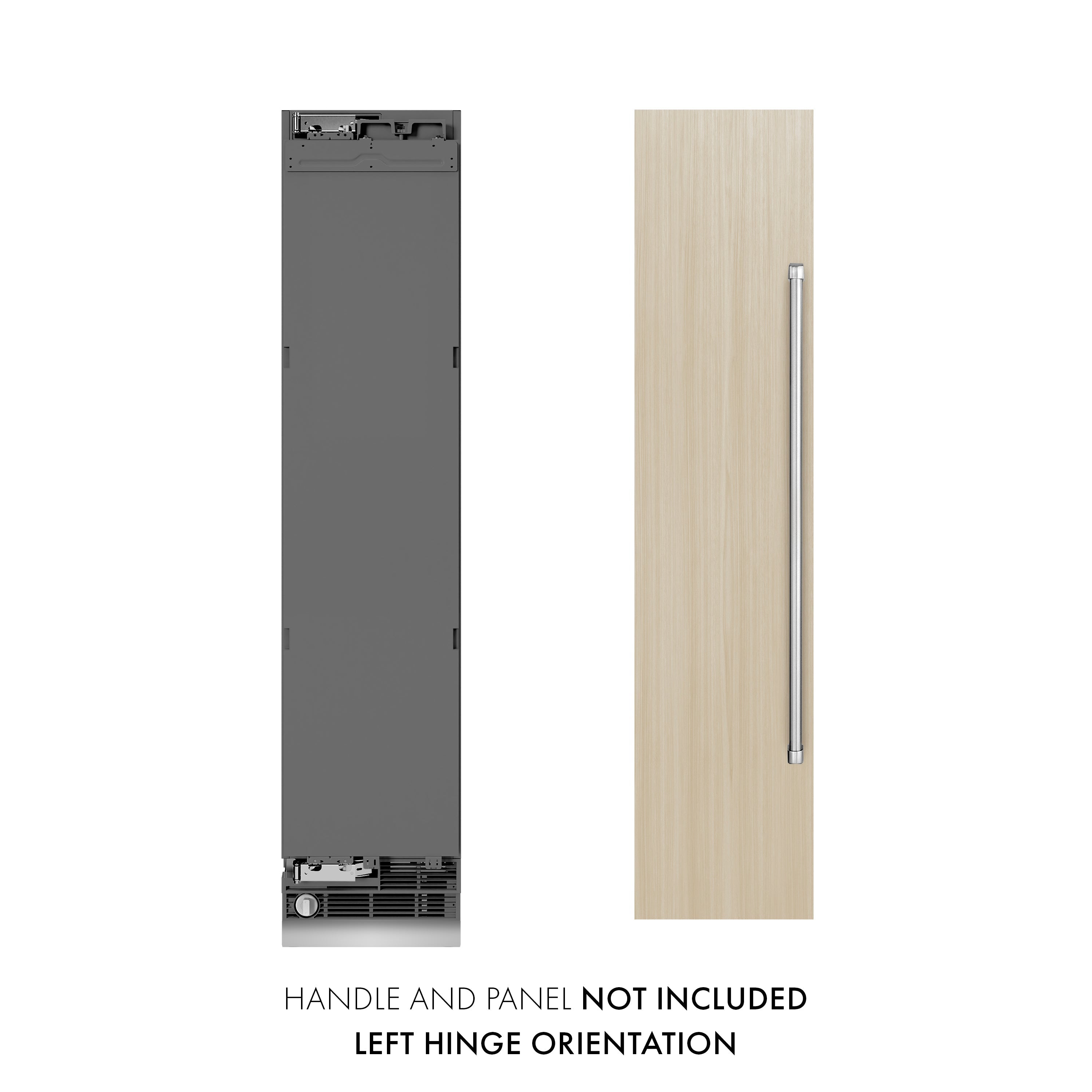 ZLINE 18" 8.6 cu. ft. Panel Ready Left Hinge Column Freezer with Graphite Gray Interior, RBCFVL-18