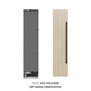 ZLINE Autograph 18" 8.6 cu. ft. Panel Ready Left Hinge Column Freezer with Graphite Gray Interior and Matte Black Accents, RBCFVLZ-18-MB