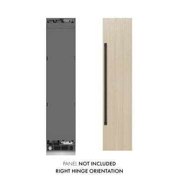 ZLINE Autograph 18" 8.6 cu. ft. Panel Ready Right Hinge Column Freezer with Graphite Gray Interior and Matte Black Accents, RBCFVRZ-18-MB