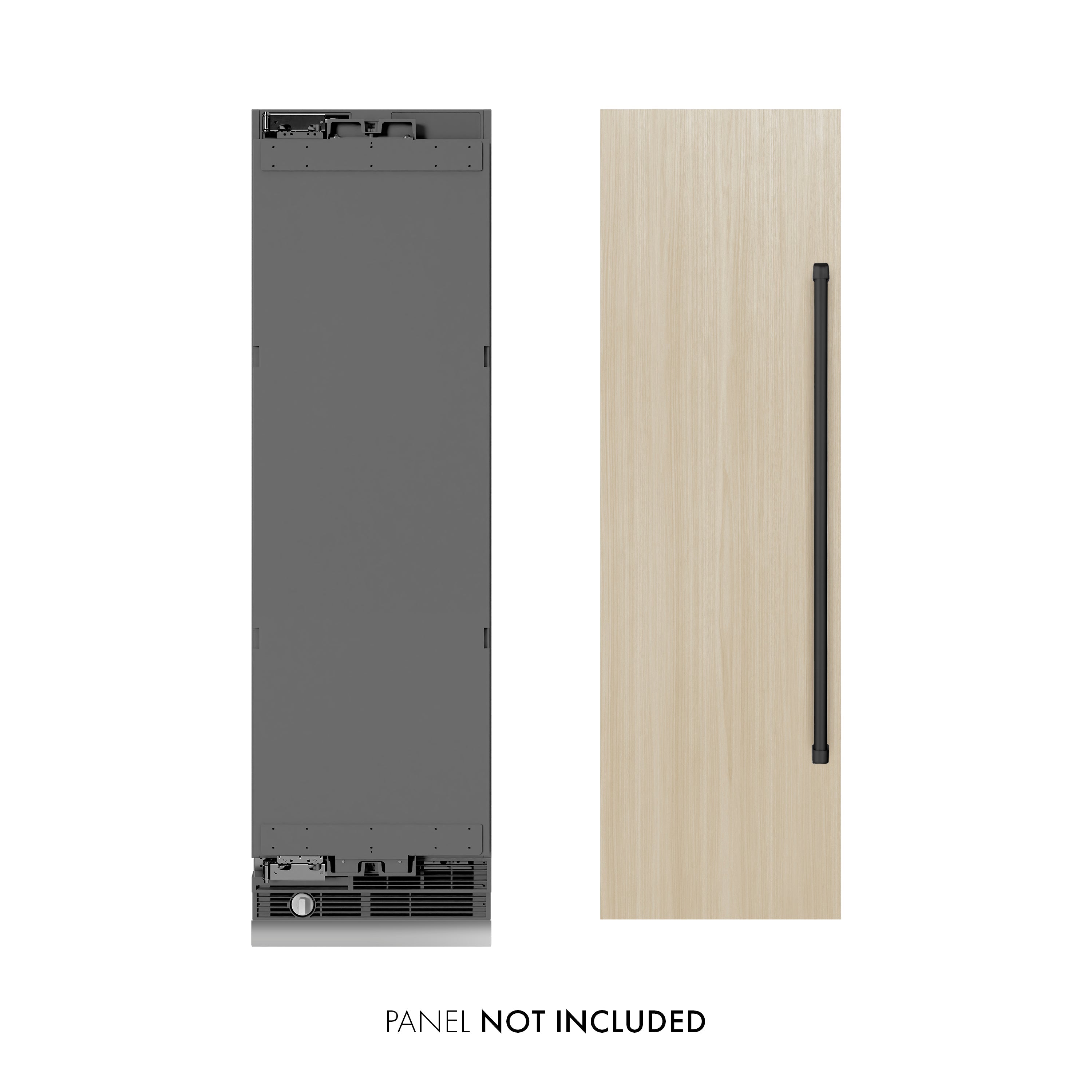 ZLINE Autograph 24" 12.4 cu. ft. Panel Ready Column Freezer with Graphite Gray Interior and Matte Black Accents, RBCFVZ-24-MB