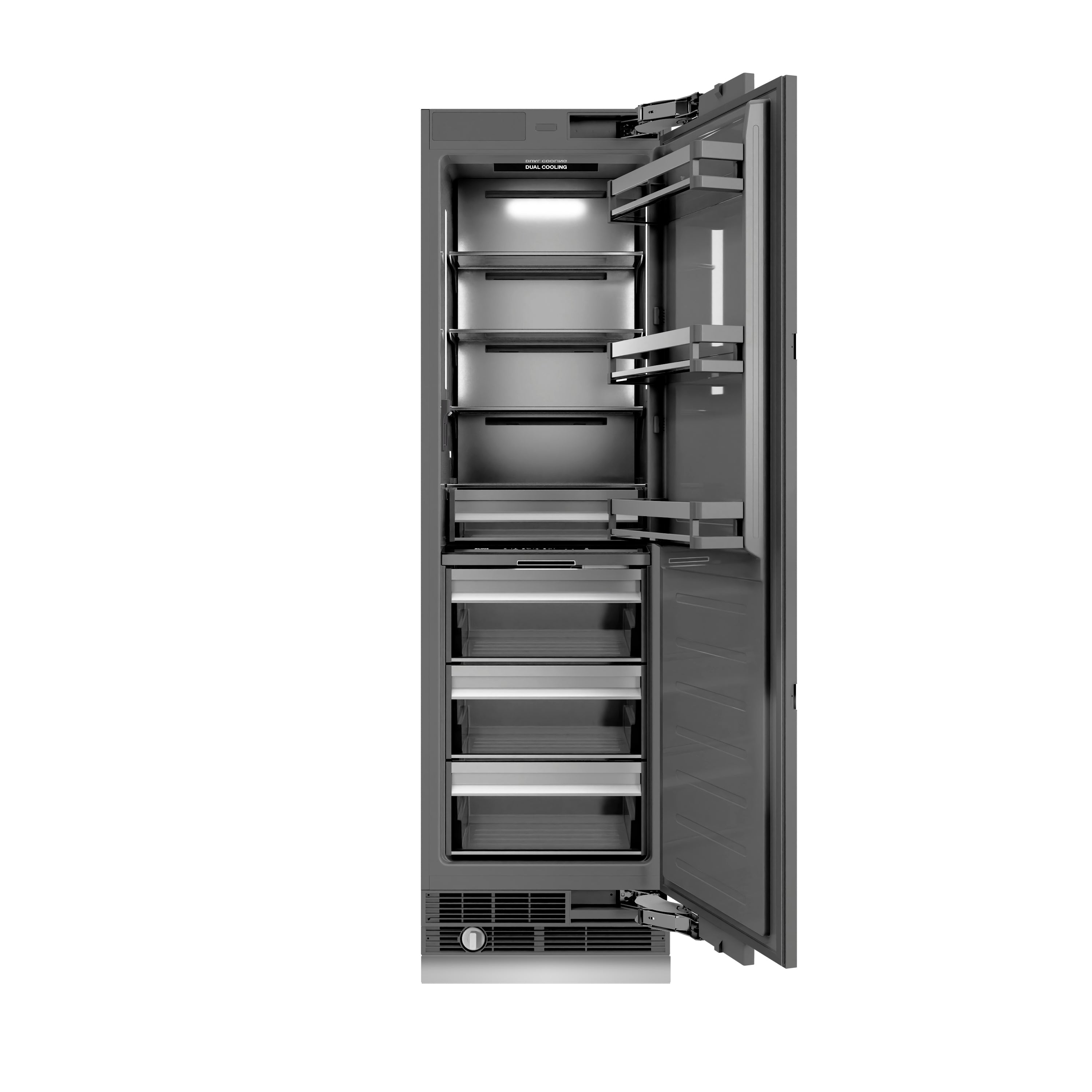 ZLINE 24 in. Panel Ready Column Refrigerator 12.5 cu. ft. Champagne Bronze Accents Graphite Gray Interior (RBCRVZ-24-CB)