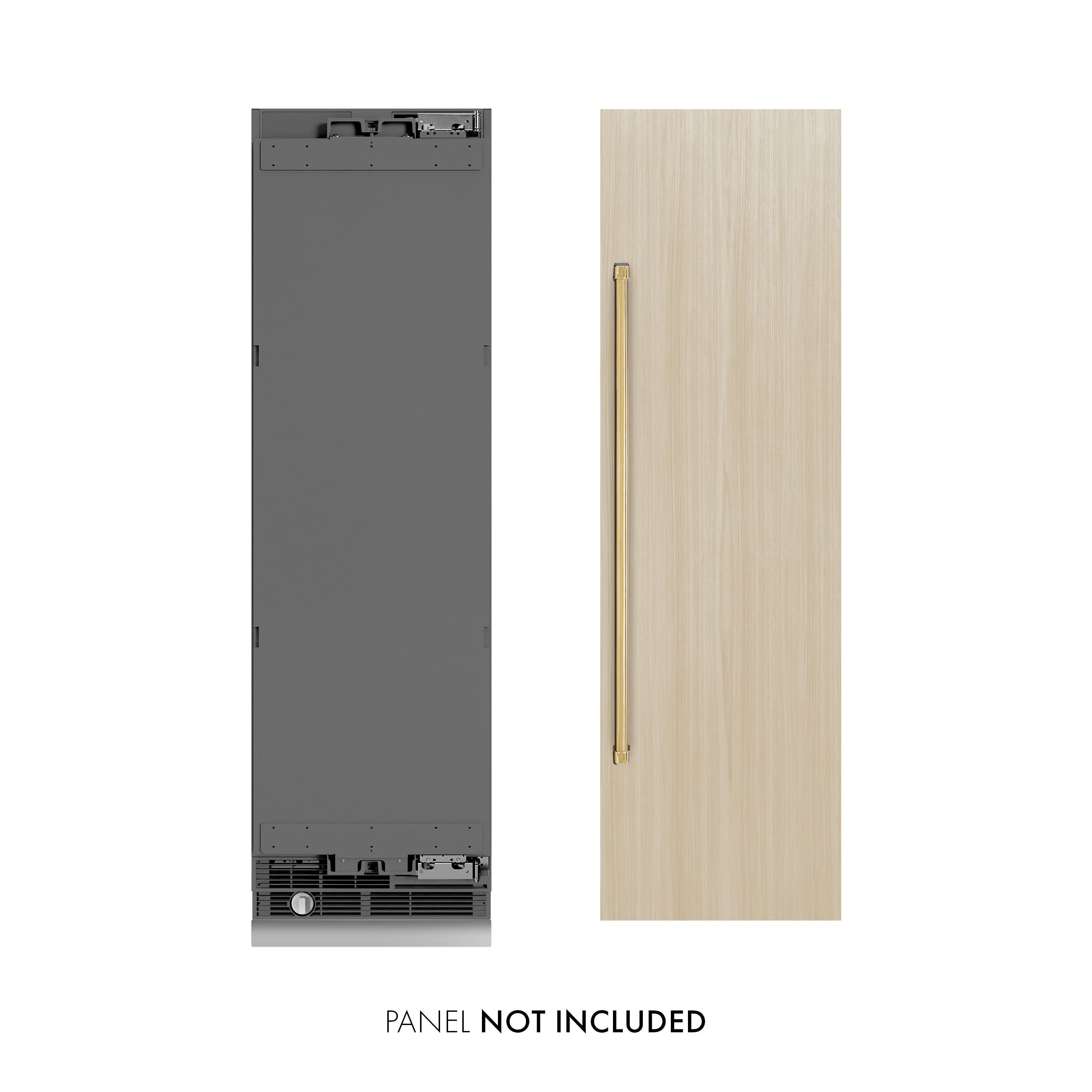 ZLINE 24 in. Panel Ready Column Refrigerator 12.5 cu. ft. Graphite Gray Interior Polished Gold Accents (RBCRVZ-24-G)