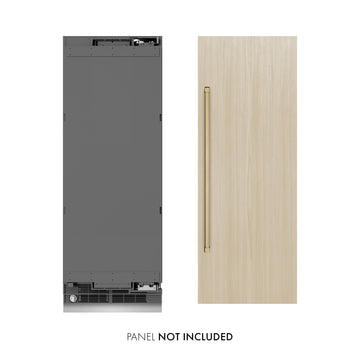 ZLINE 30 in. Panel Ready Column Refrigerator 16.7 cu. ft. Graphite Gray Interior Champagne Bronze Accents (RBCRVZ-30-CB)