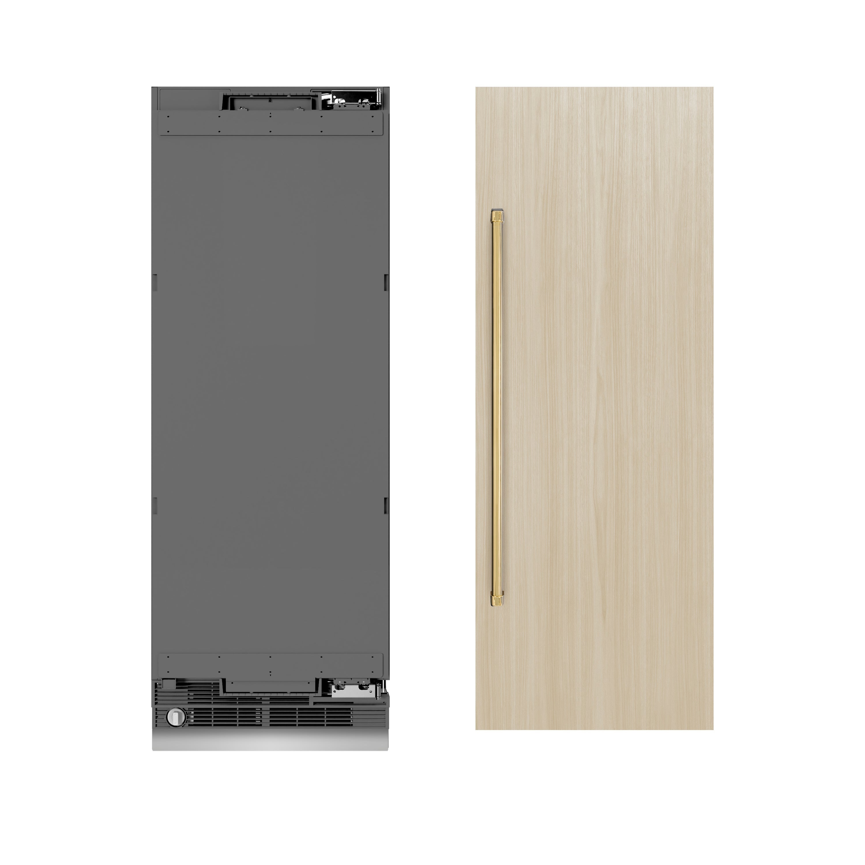 ZLINE 30 in. Column Refrigerator 16.7 cu. ft. Panel Ready with Graphite Gray Interior and Polished Gold Accents (RBCRVZ-30-G)