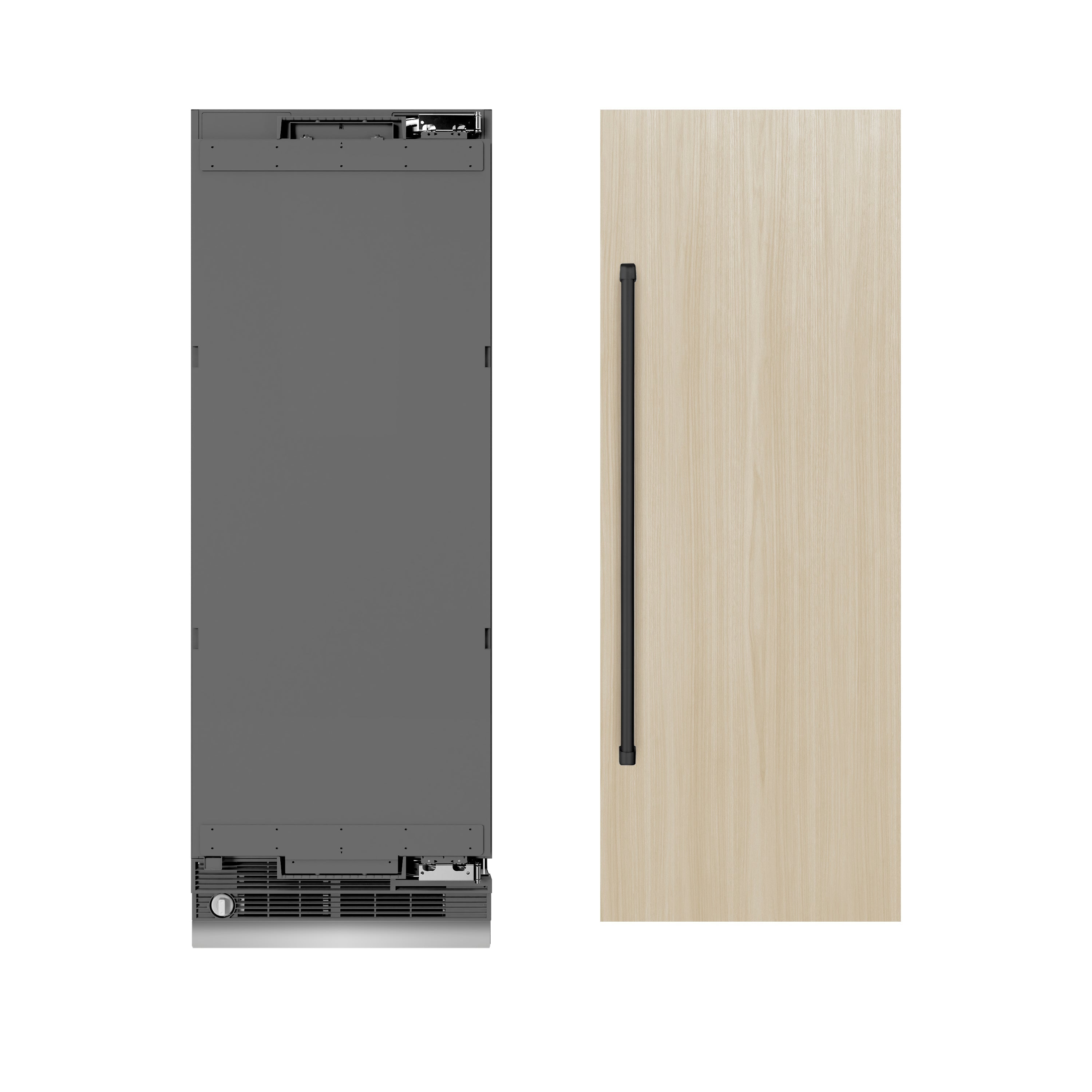 ZLINE 30 in. Panel Ready Column Refrigerator 16.7 Cu. Ft. Graphite Gray Interior Matte Black Accents (RBCRVZ-30-MB)
