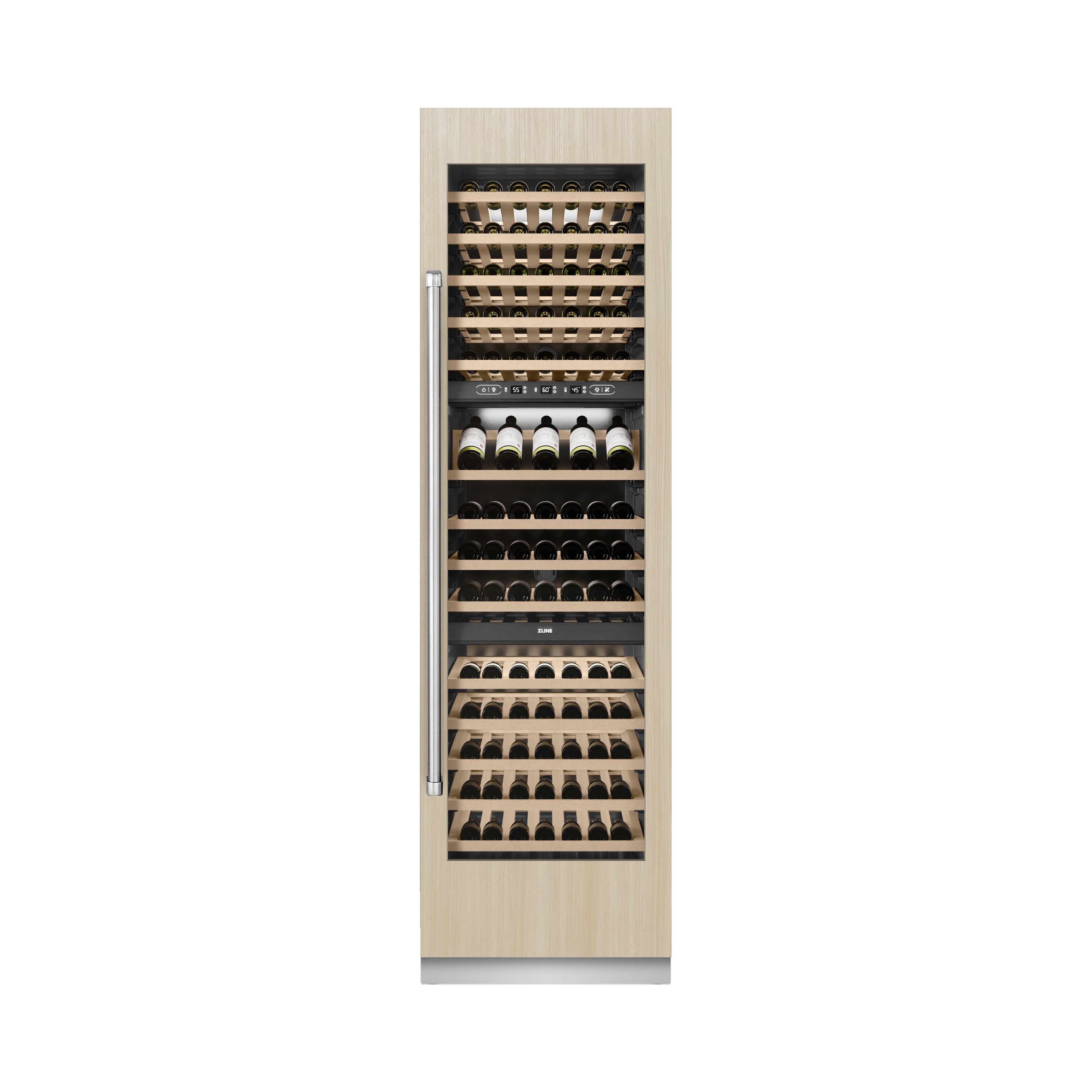 ZLINE 24" 12.4 cu. ft. Triple Zone 100 Bottle Panel Ready Column Wine Cooler, RBCWV-24