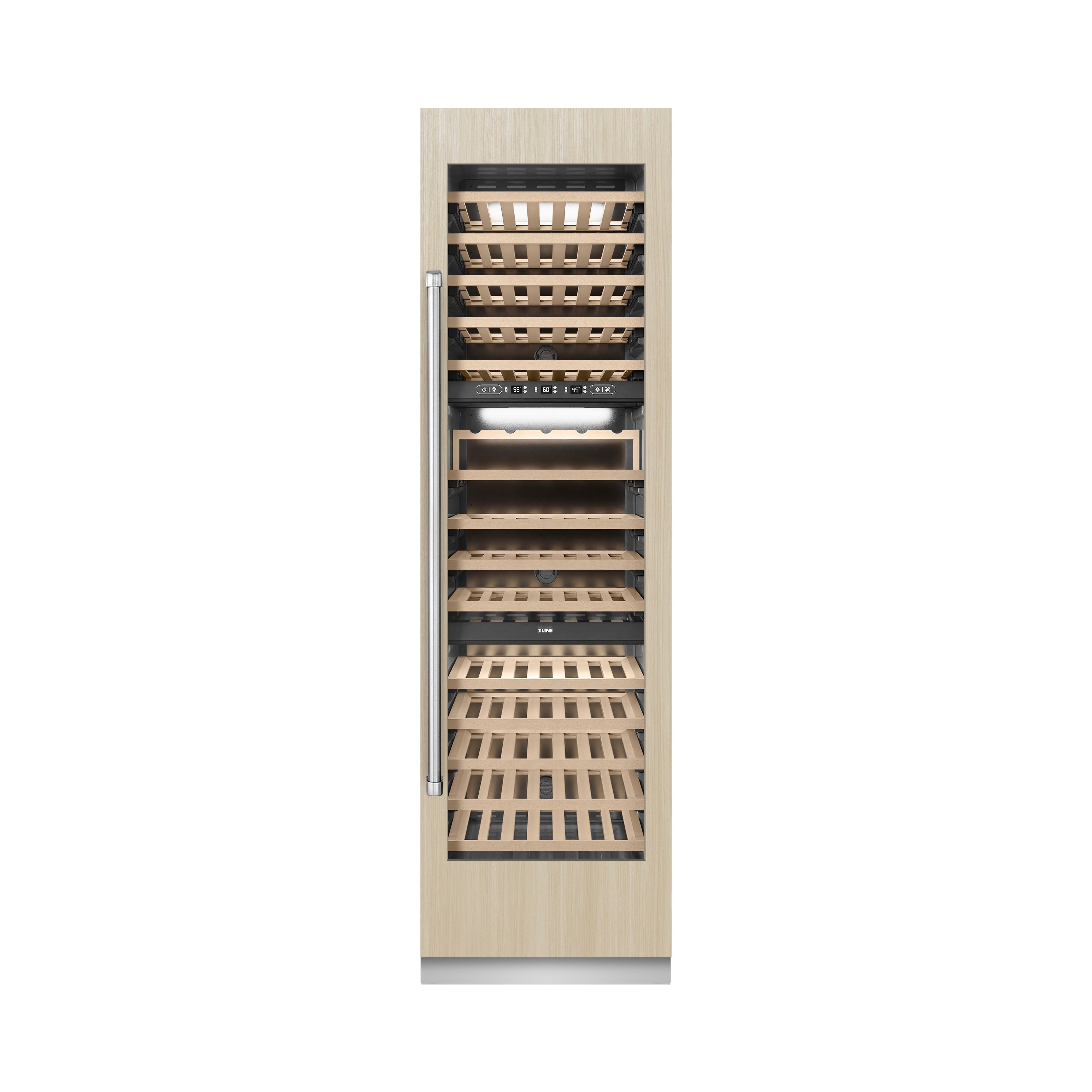 ZLINE 24" 12.4 cu. ft. Triple Zone 100 Bottle Panel Ready Column Wine Cooler, RBCWV-24