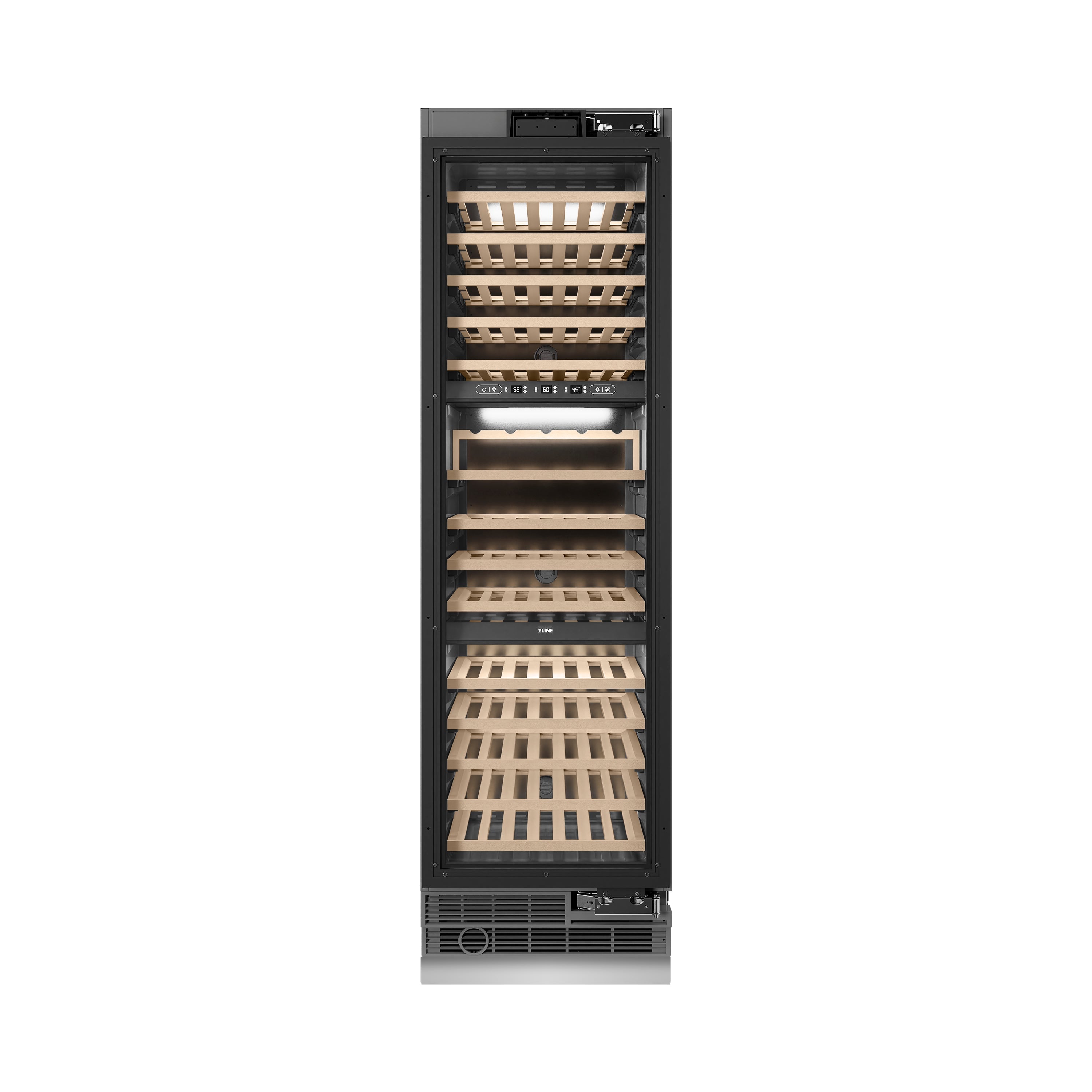 ZLINE 24" 12.4 cu. ft. Triple Zone 100 Bottle Panel Ready Column Wine Cooler, RBCWV-24