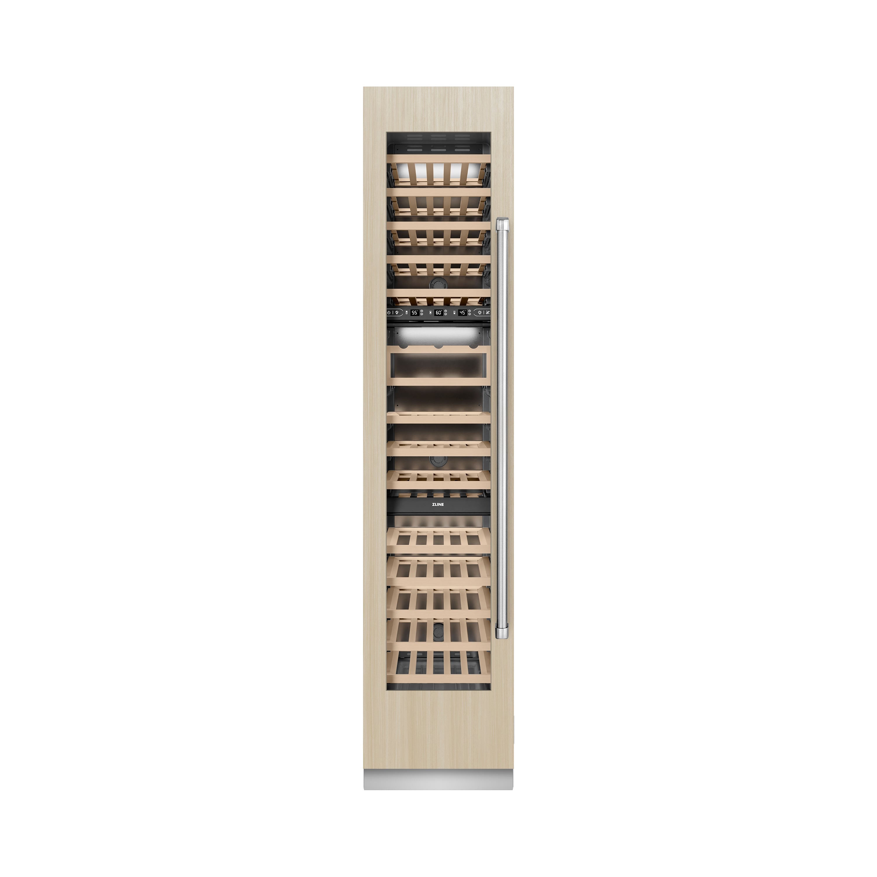 ZLINE 18" 9.0 cu. ft. Triple Zone 68 Bottle Panel Ready Left Hinge Column Wine Cooler, RBCWVL-18