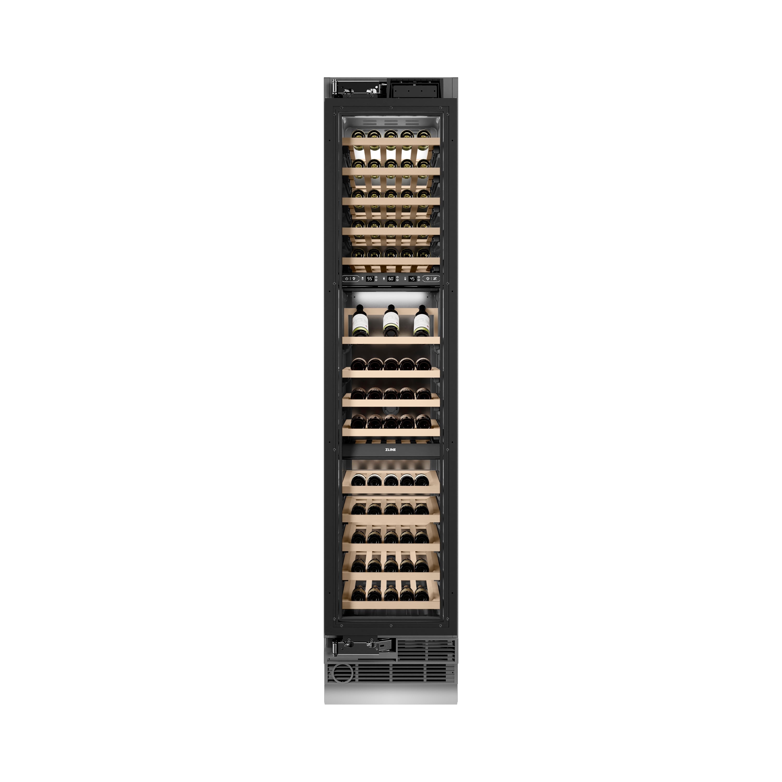 ZLINE 18" 9.0 cu. ft. Triple Zone 68 Bottle Panel Ready Left Hinge Column Wine Cooler, RBCWVL-18