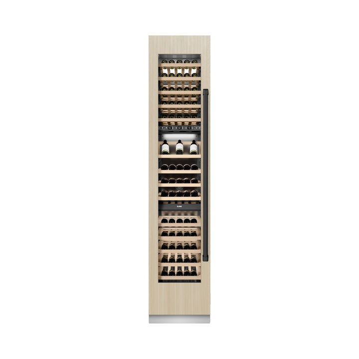 ZLINE Autograph 18" 9.0 cu. ft. Triple Zone 68 Bottle Panel Ready Left Hinge Column Wine Cooler with Matte Black Accents, RBCWVLZ-18-MB