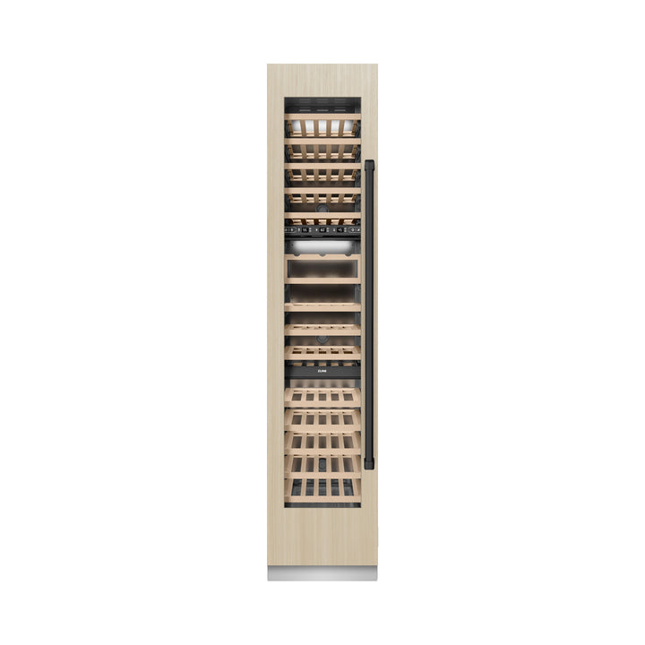 ZLINE Autograph 18" 9.0 cu. ft. Triple Zone 68 Bottle Panel Ready Left Hinge Column Wine Cooler with Matte Black Accents, RBCWVLZ-18-MB