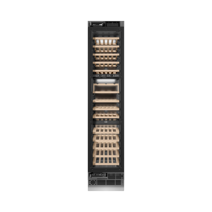 ZLINE Autograph 18" 9.0 cu. ft. Triple Zone 68 Bottle Panel Ready Left Hinge Column Wine Cooler with Matte Black Accents, RBCWVLZ-18-MB