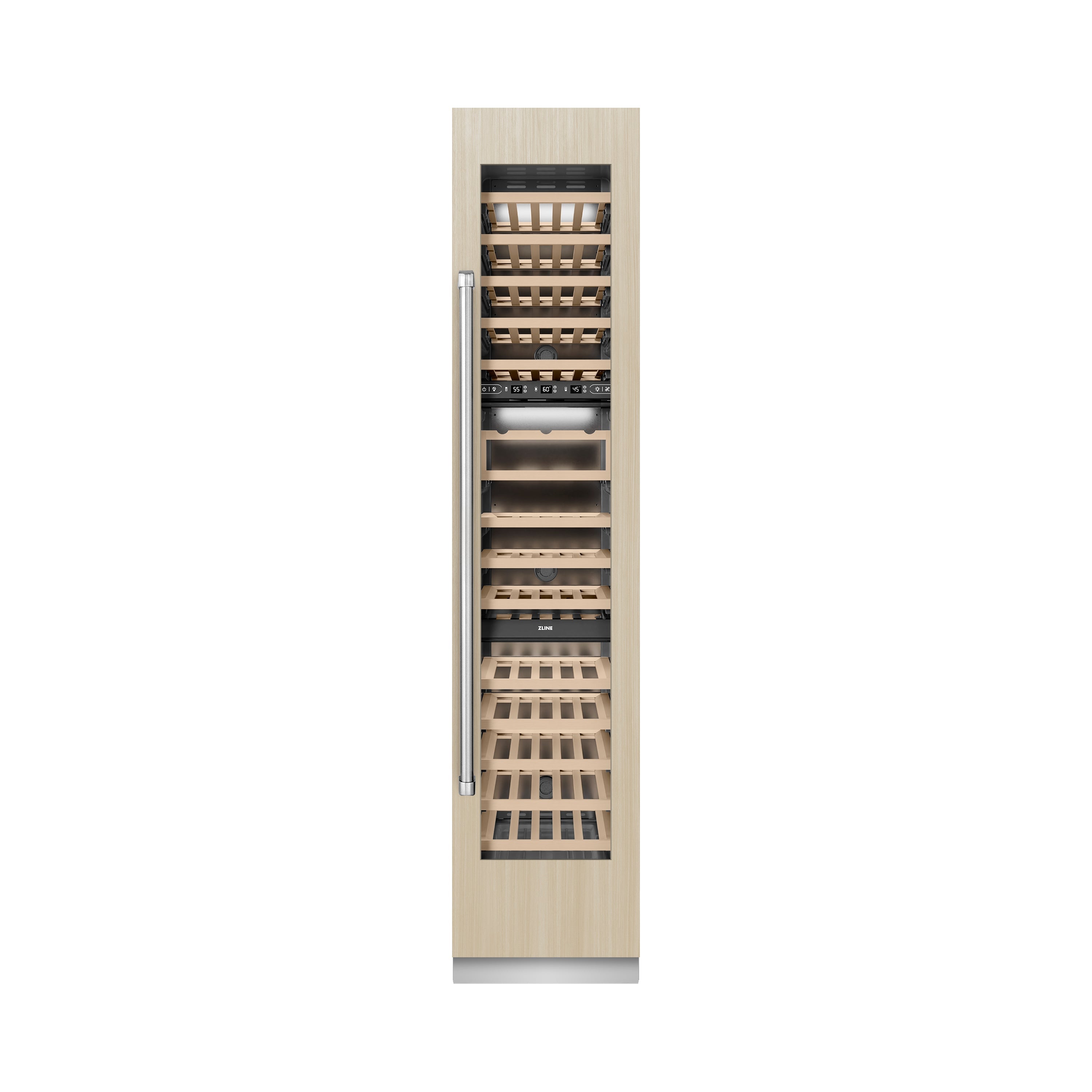 ZLINE 18" 9.0 cu. ft. Triple Zone 68 Bottle Panel Ready Right Hinge Column Wine Cooler, RBCWVR-18